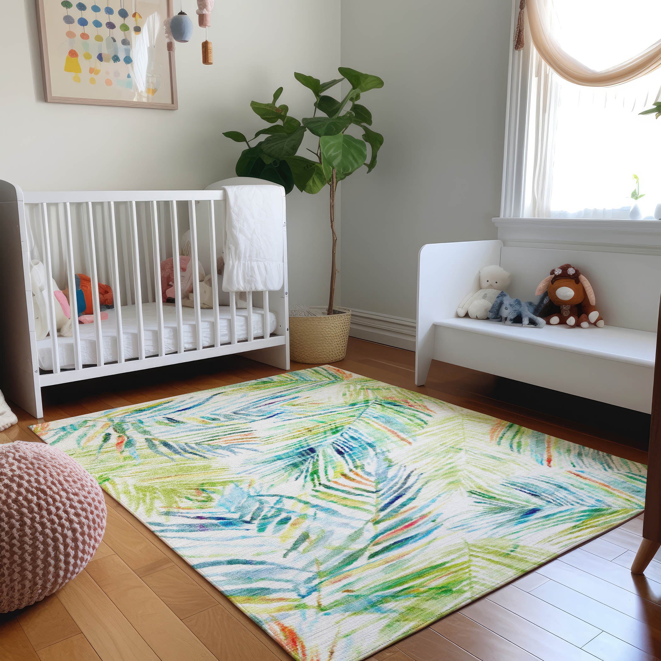 Seoul Machine Washable Tropical Multi Rug 2'6" x 3'10" #shape_Rectangle