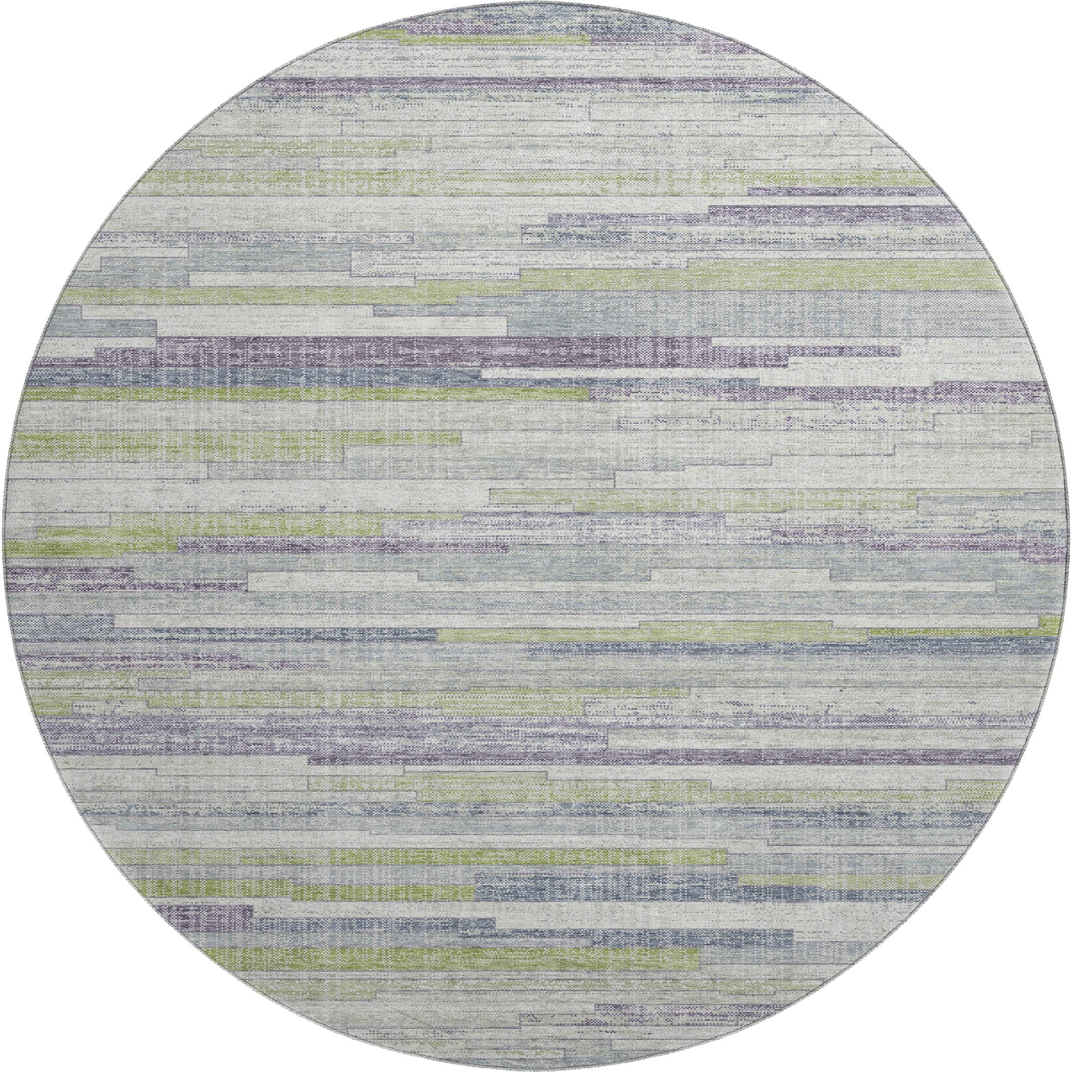 Seville Machine Washable Transitional Aloe Green Rug 8' x 8' #shape_Round
