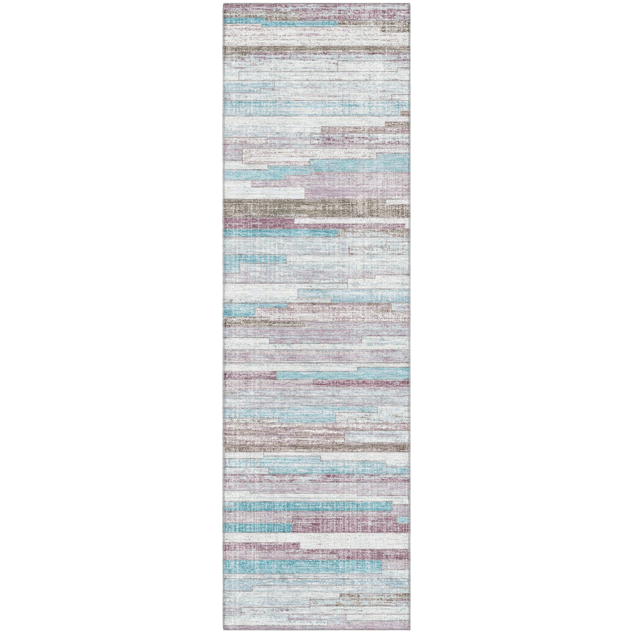 Seville Machine Washable Transitional Teal Rug 2'3" x 7'6" #shape_Runner