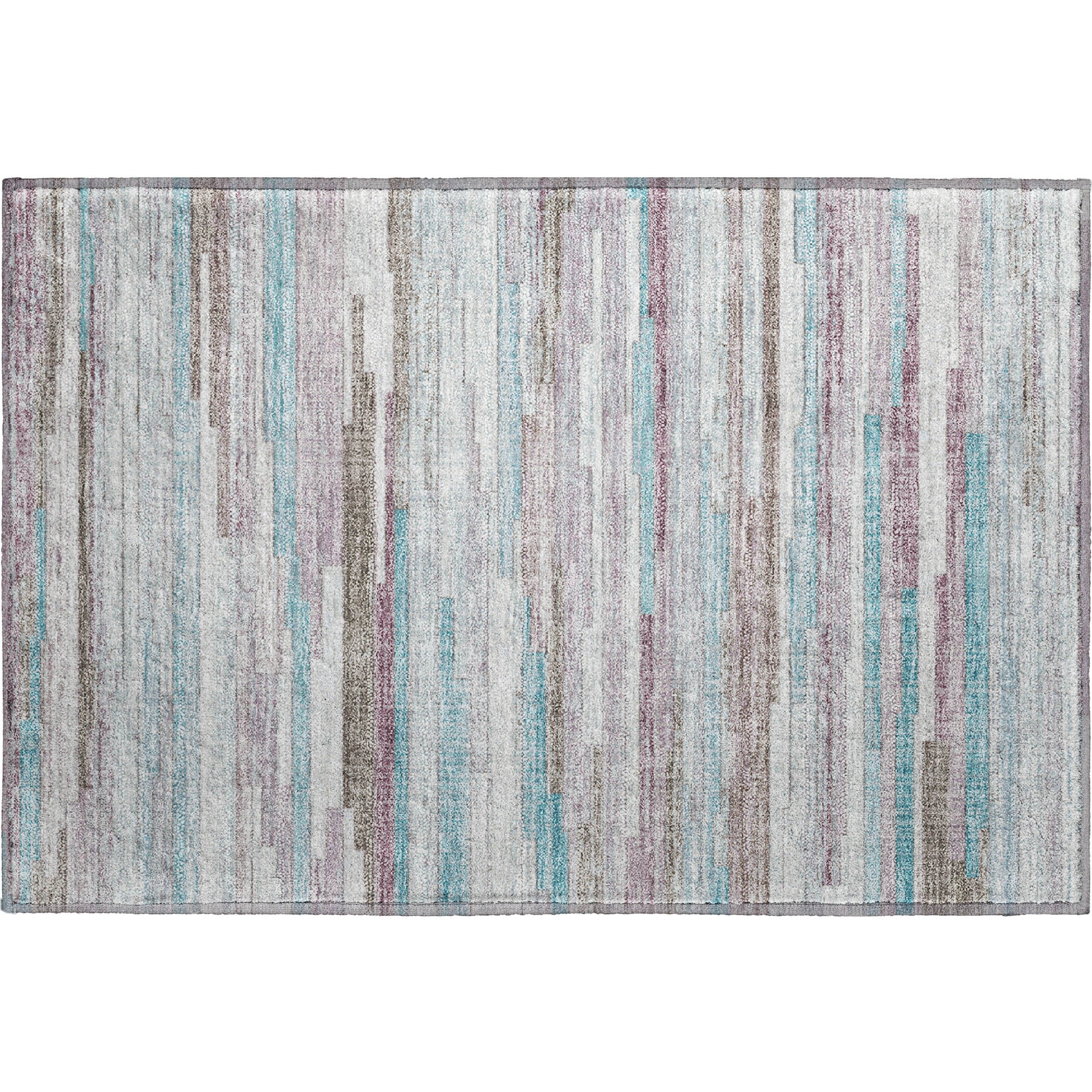 Seville Machine Washable Transitional Teal Rug 1'8" x 2'6" #shape_Rectangle