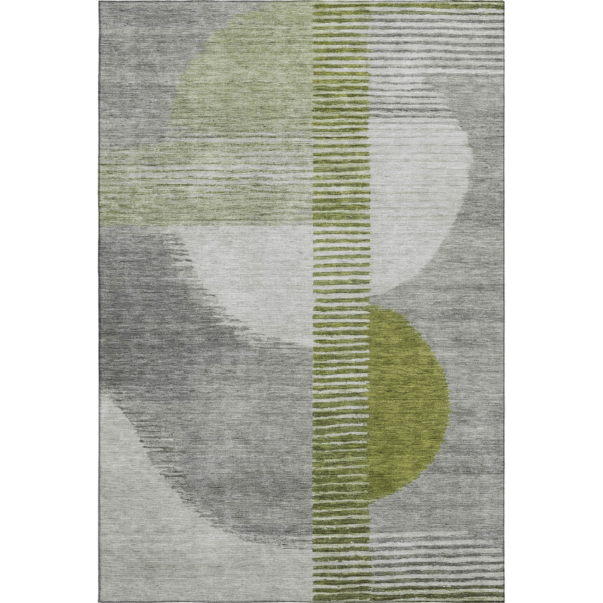 Valletta Machine Washable Transitional Olive Green Rug 2'6" x 3'10" #shape_Rectangle
