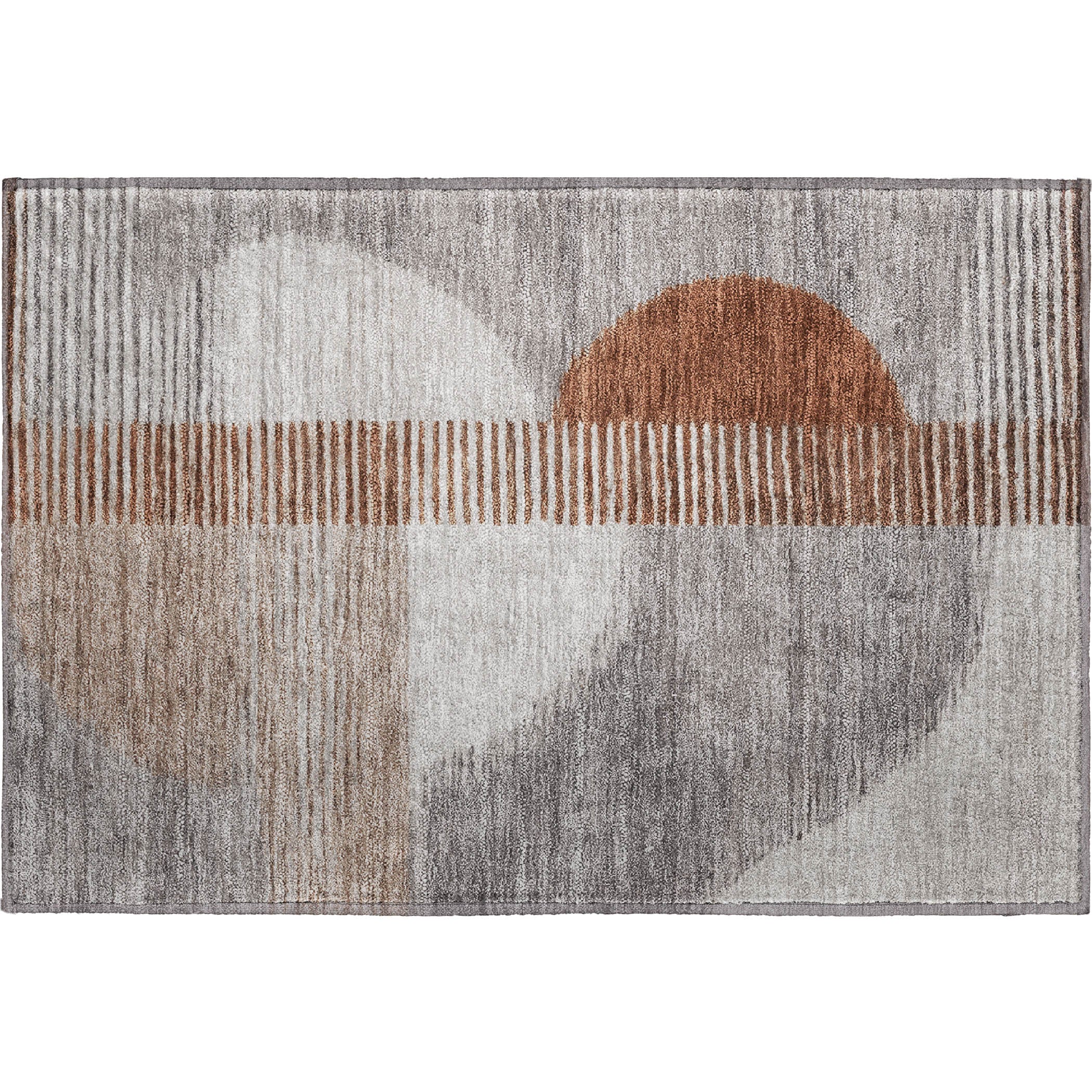 Valletta Machine Washable Transitional Taupe Brown Rug 1'8" x 2'6" #shape_Rectangle