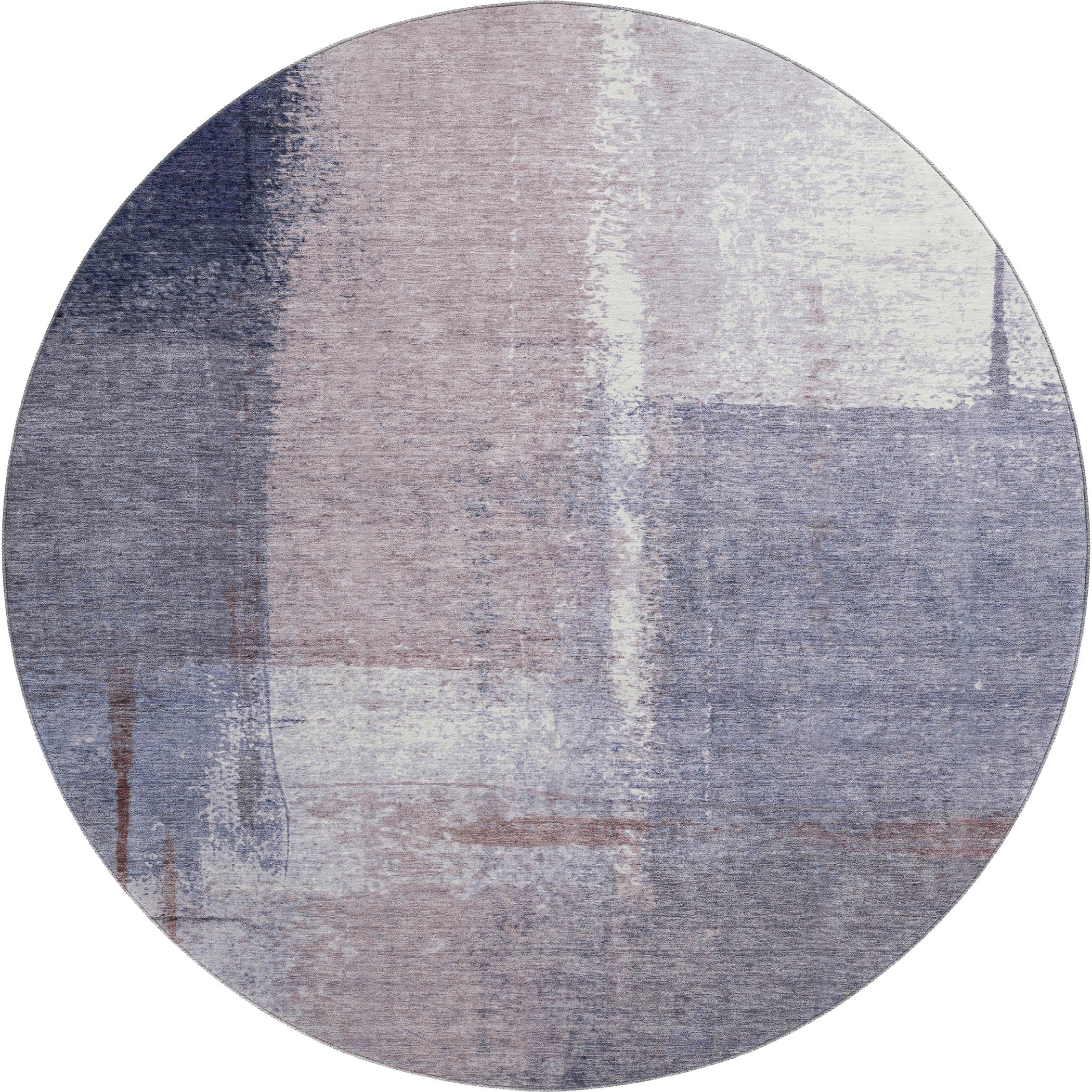 Tbilisi Machine Washable Transitional Lavender Purple Rug 8' x 8' #shape_Round