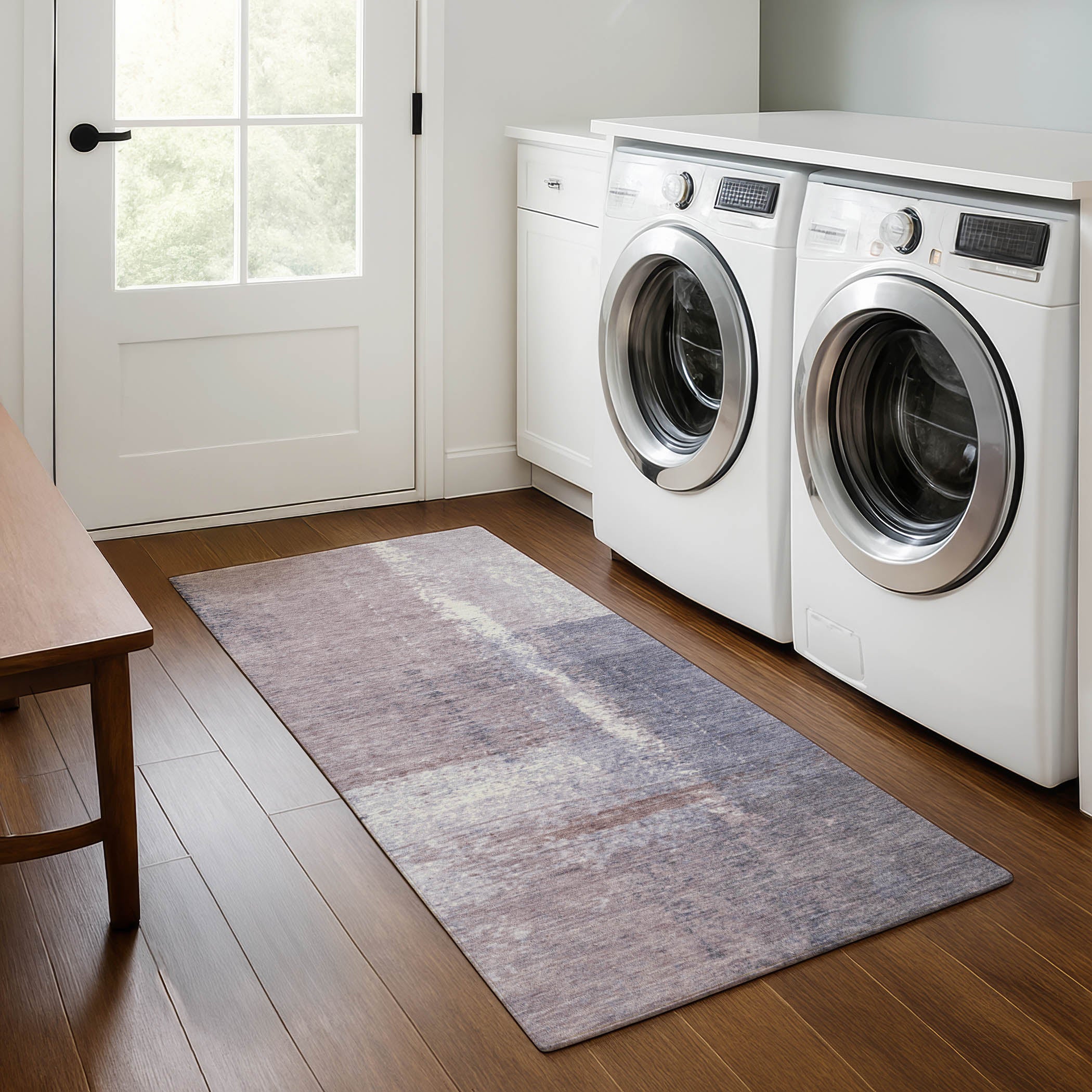 Tbilisi Machine Washable Transitional Lavender Purple Rug 2'3" x 7'6" #shape_Runner