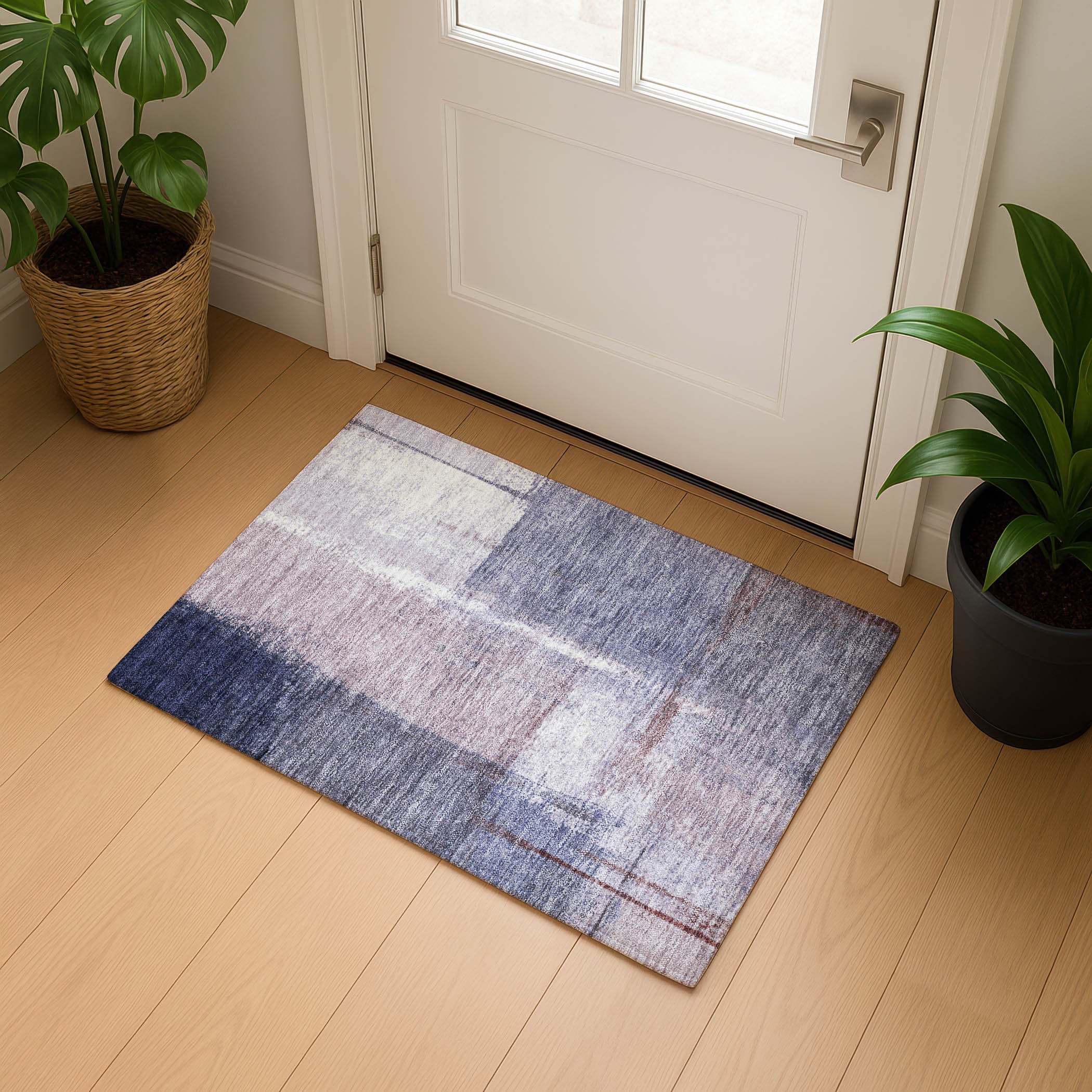 Tbilisi Machine Washable Transitional Lavender Purple Rug 1'8" x 2'6" #shape_Rectangle