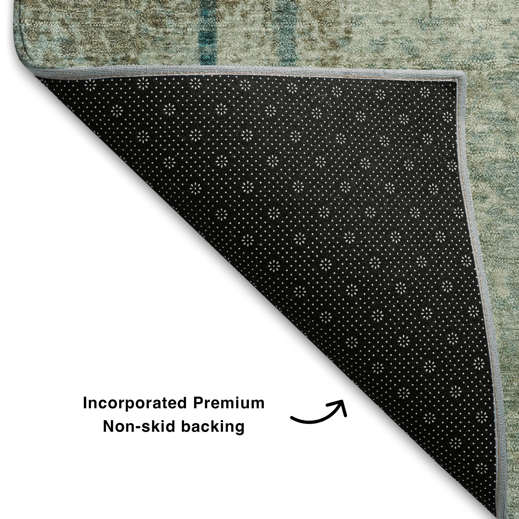 Tbilisi Machine Washable Transitional Seafoam Blue Rug 1'8" x 2'6" #shape_Rectangle