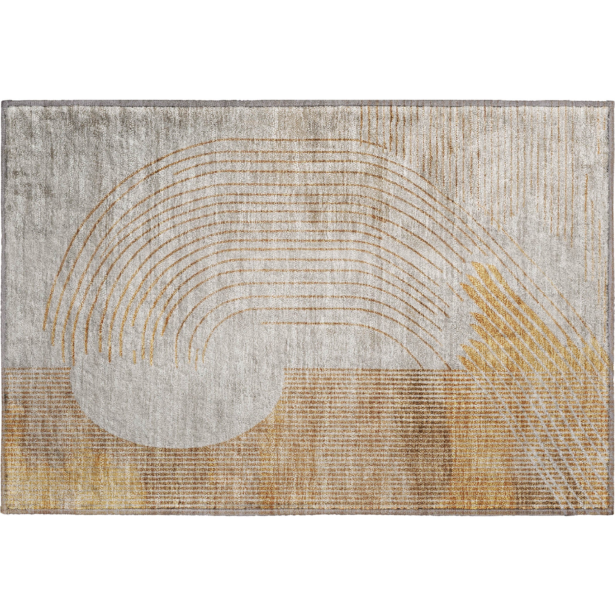 Antigua Machine Washable Transitional Gold Rug 1'8" x 2'6" #shape_Rectangle