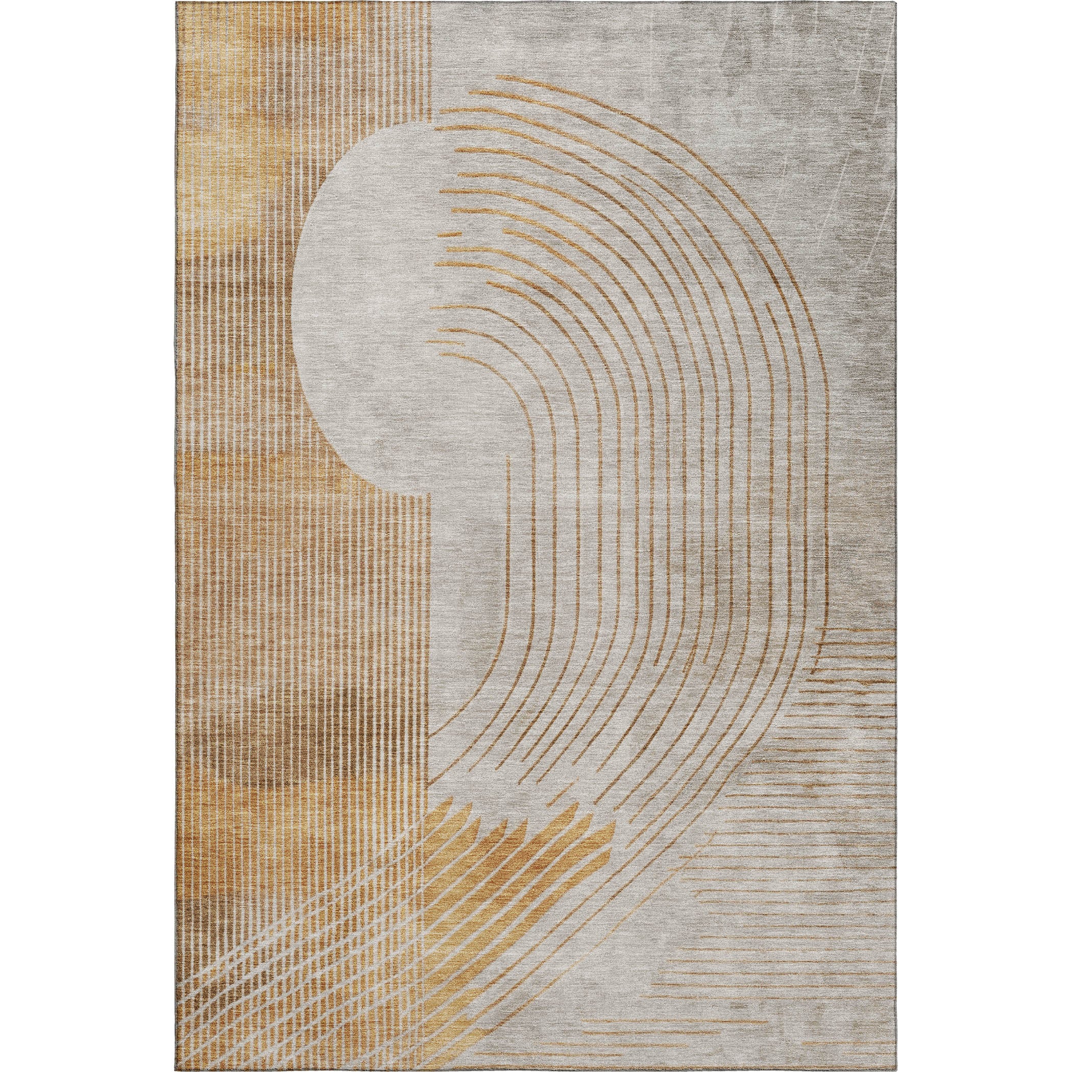 Antigua Machine Washable Transitional Gold Rug 2'6" x 3'10" #shape_Rectangle