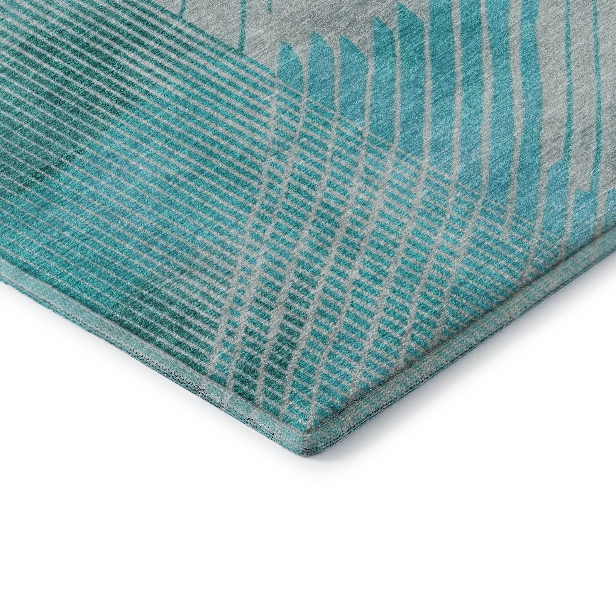 Antigua Machine Washable Transitional Teal Rug 1'8" x 2'6" #shape_Rectangle