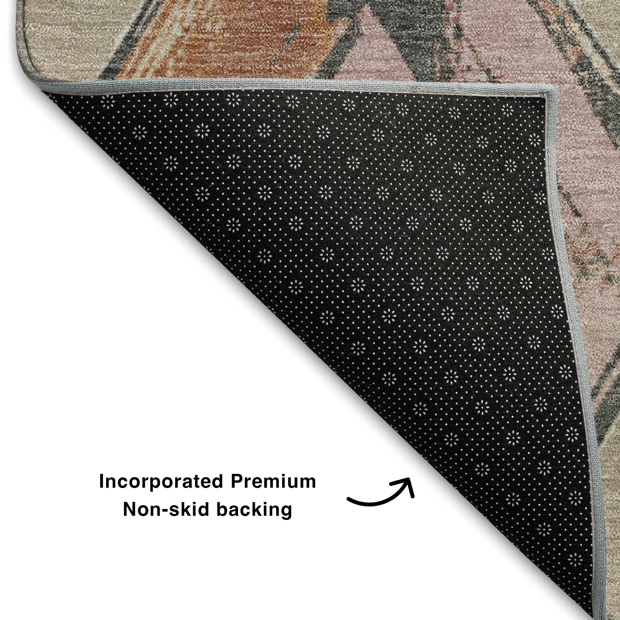 Kotor Machine Washable Transitional Beige Brown Rug 1'8" x 2'6" #shape_Rectangle