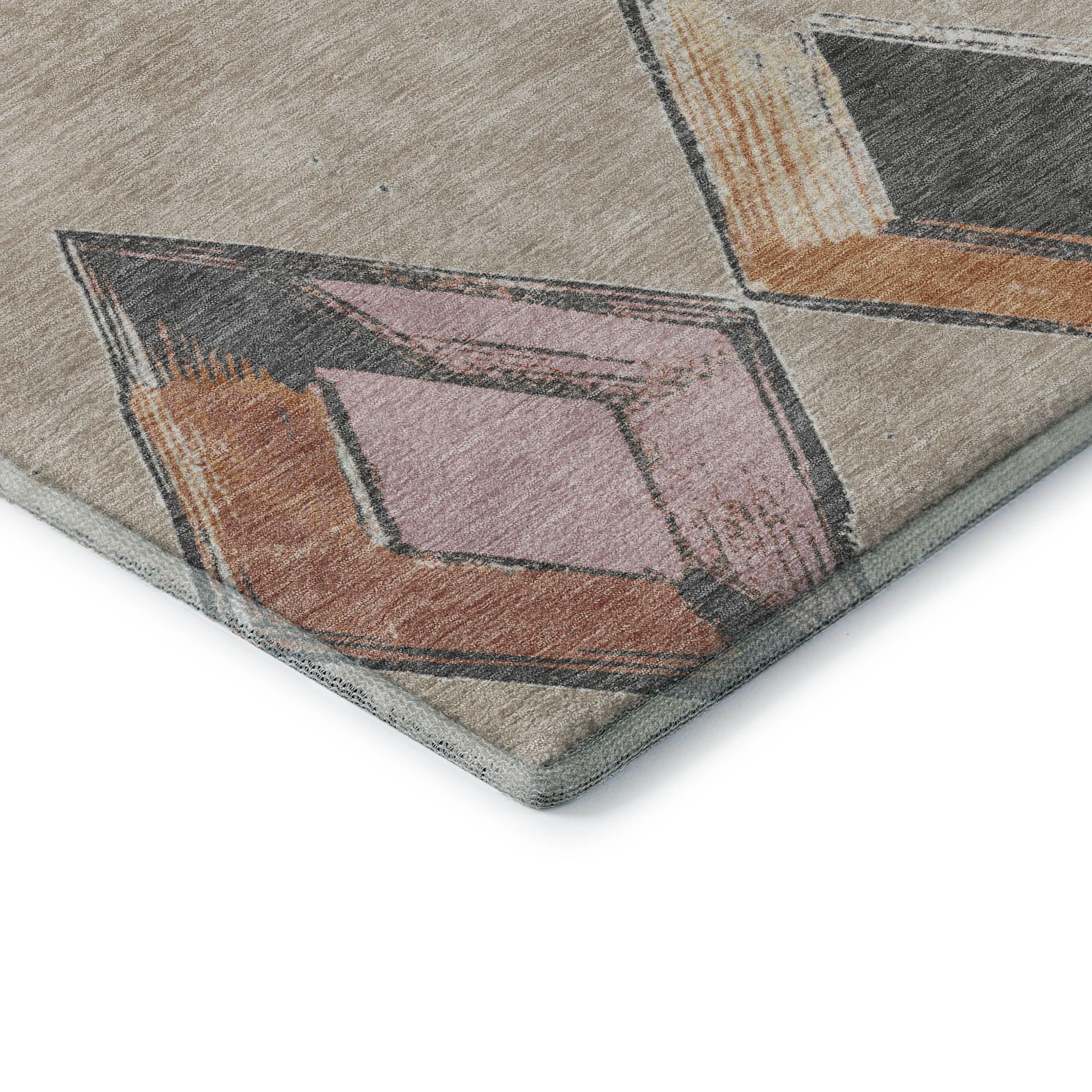 Kotor Machine Washable Transitional Beige Brown Rug 1'8" x 2'6" #shape_Rectangle