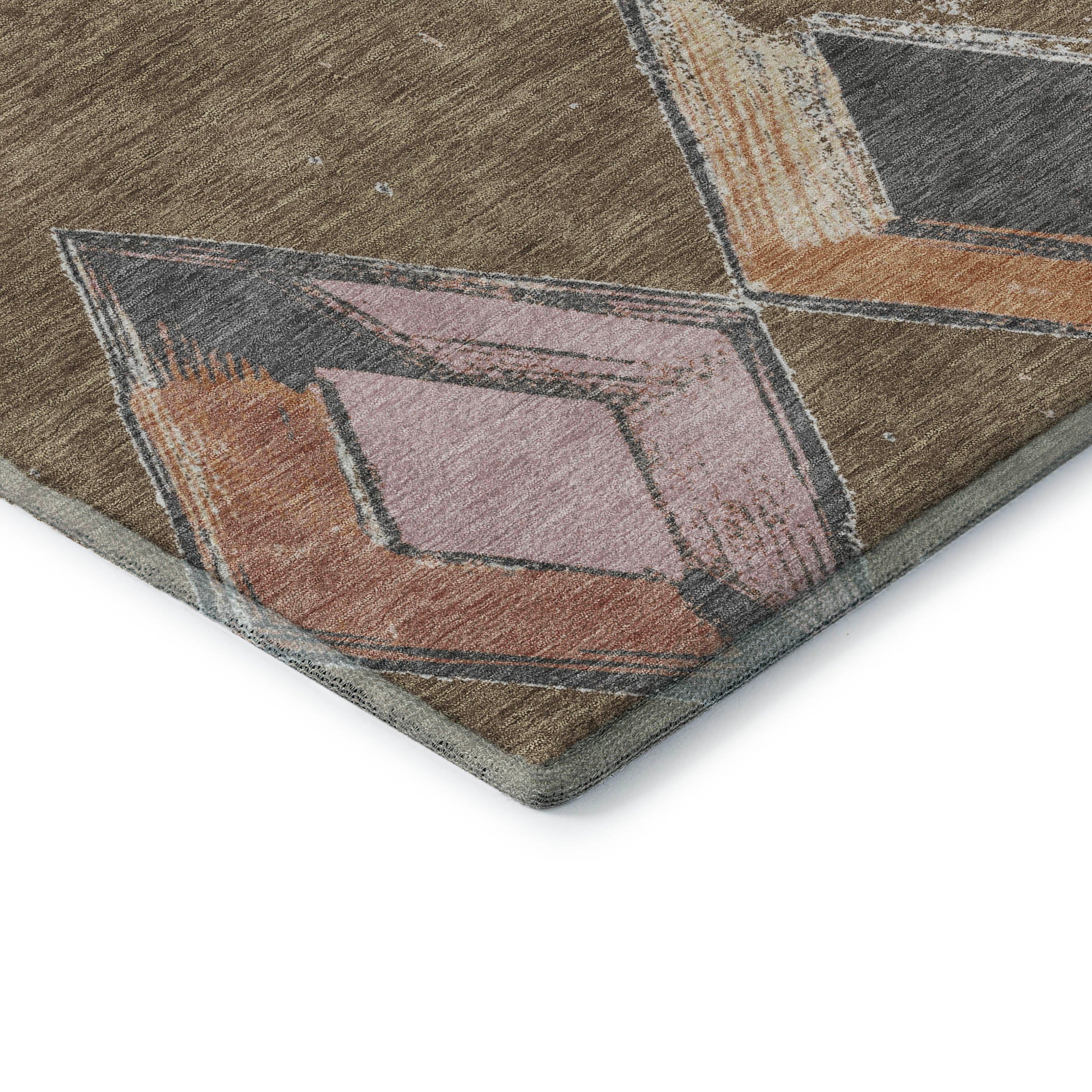 Kotor Machine Washable Transitional Brown Rug 1'8" x 2'6" #shape_Rectangle