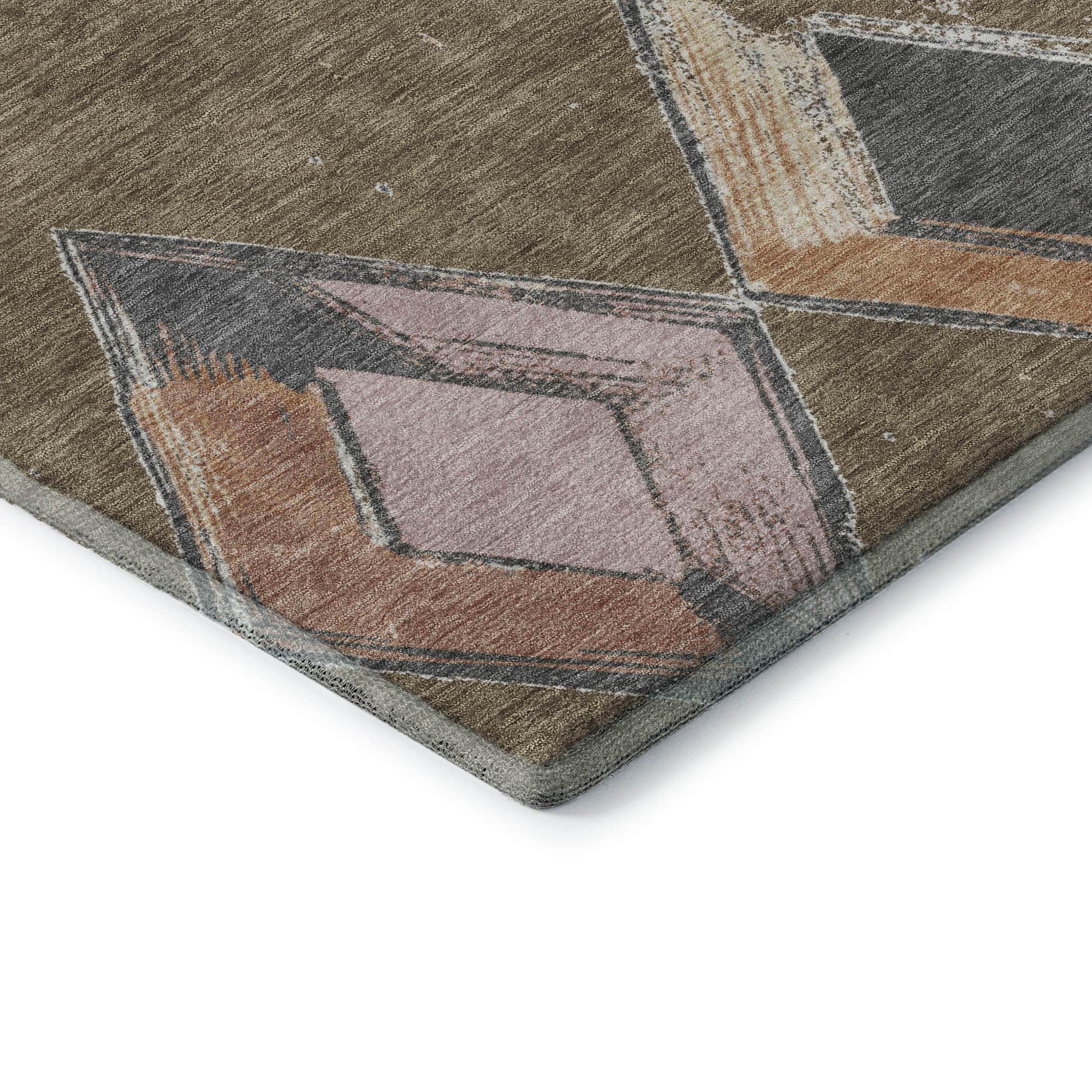 Kotor Machine Washable Transitional Brown Rug 1'8" x 2'6" #shape_Rectangle