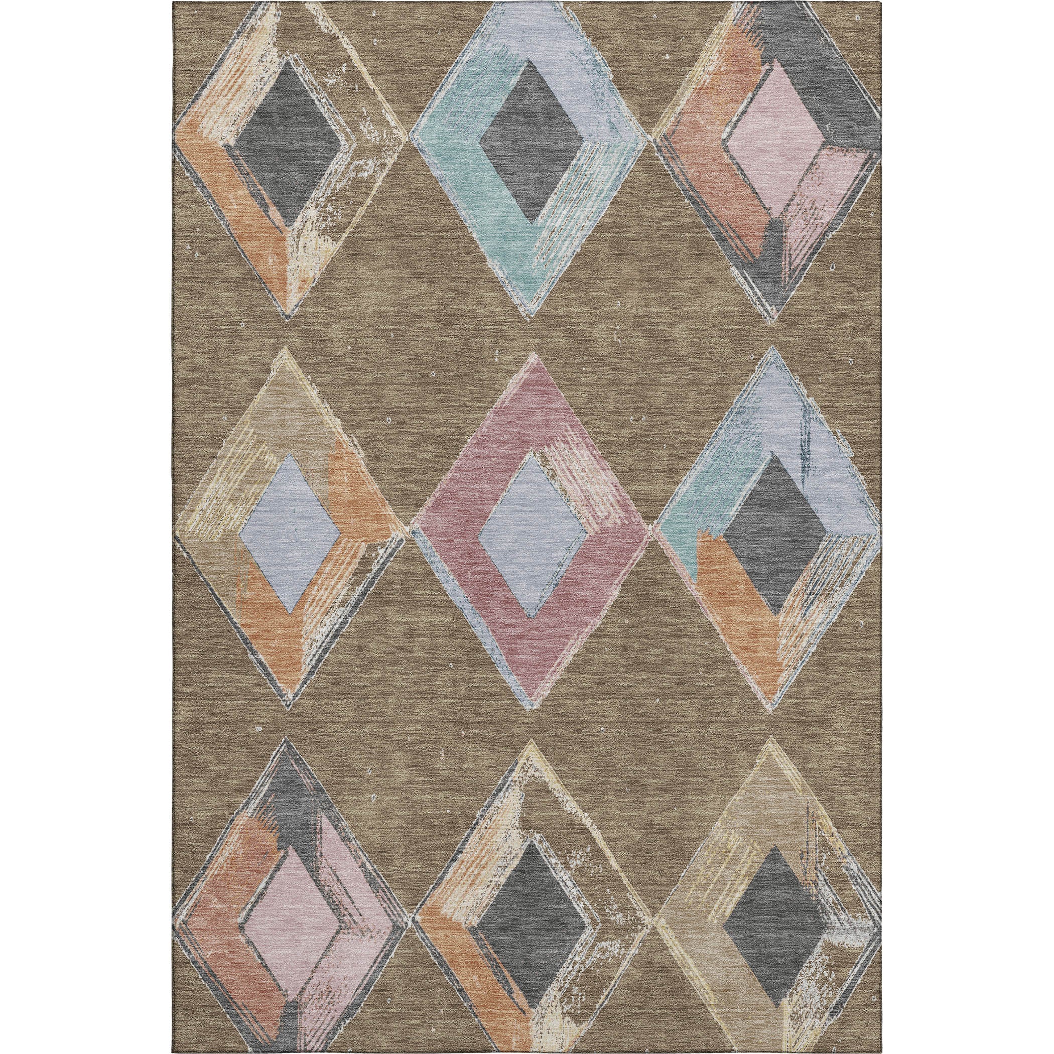 Kotor Machine Washable Transitional Brown Rug 2'6" x 3'10" #shape_Rectangle