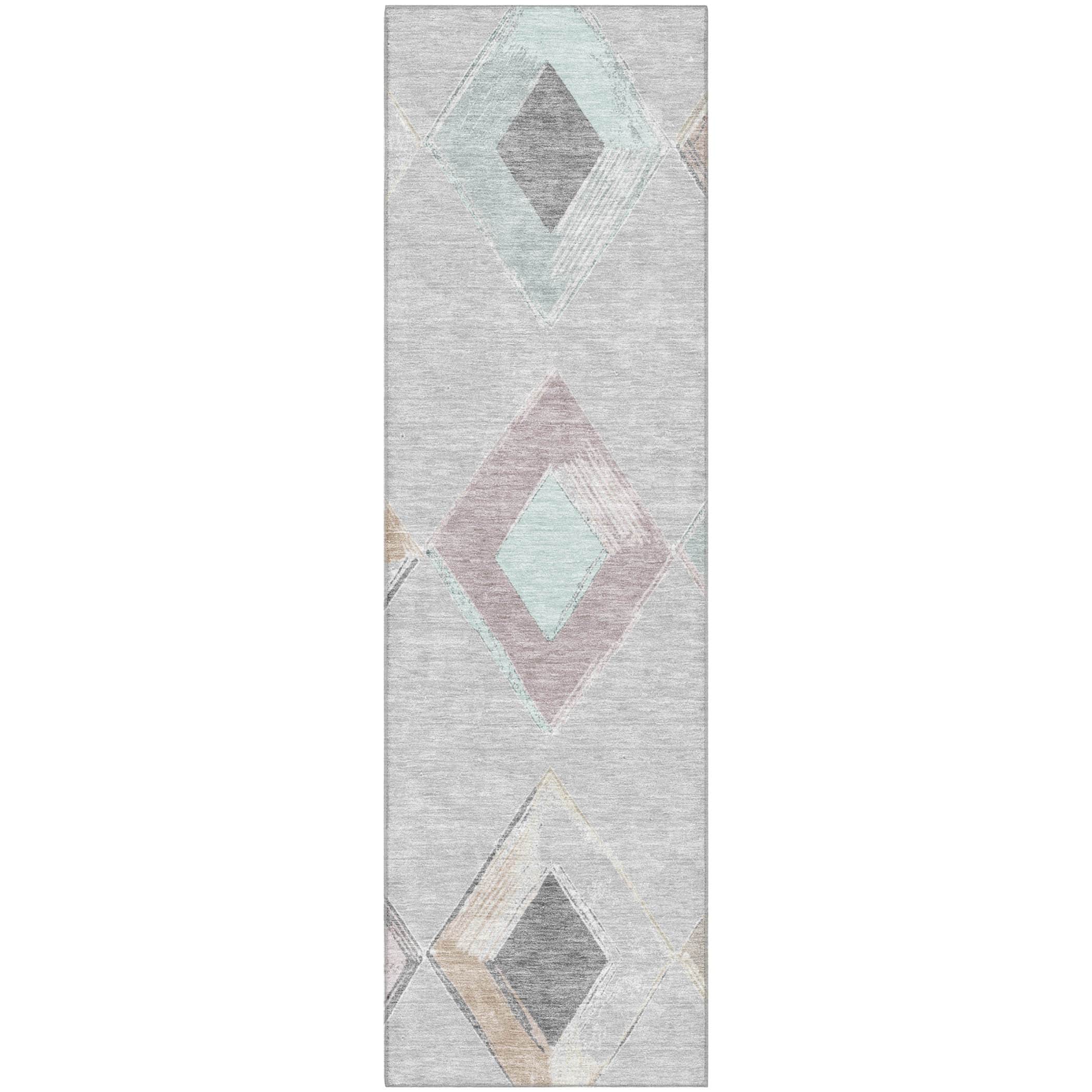 Kotor Machine Washable Transitional Gray Rug 2'3" x 7'6" #shape_Runner