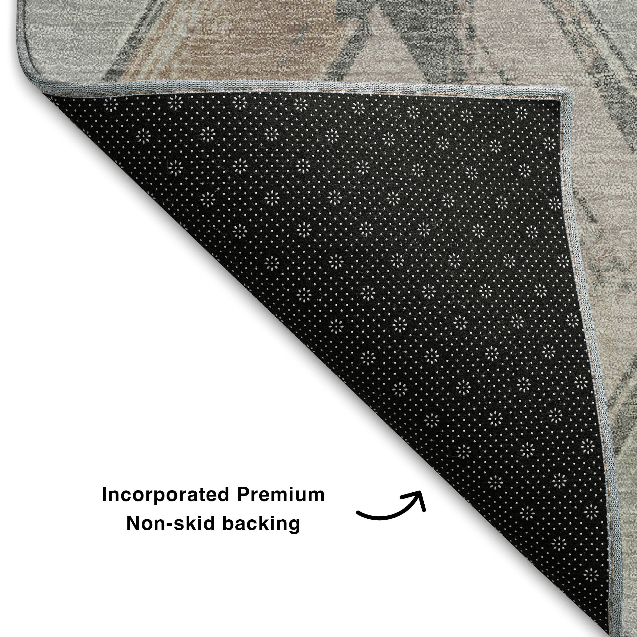 Kotor Machine Washable Transitional Gray Rug 1'8" x 2'6" #shape_Rectangle