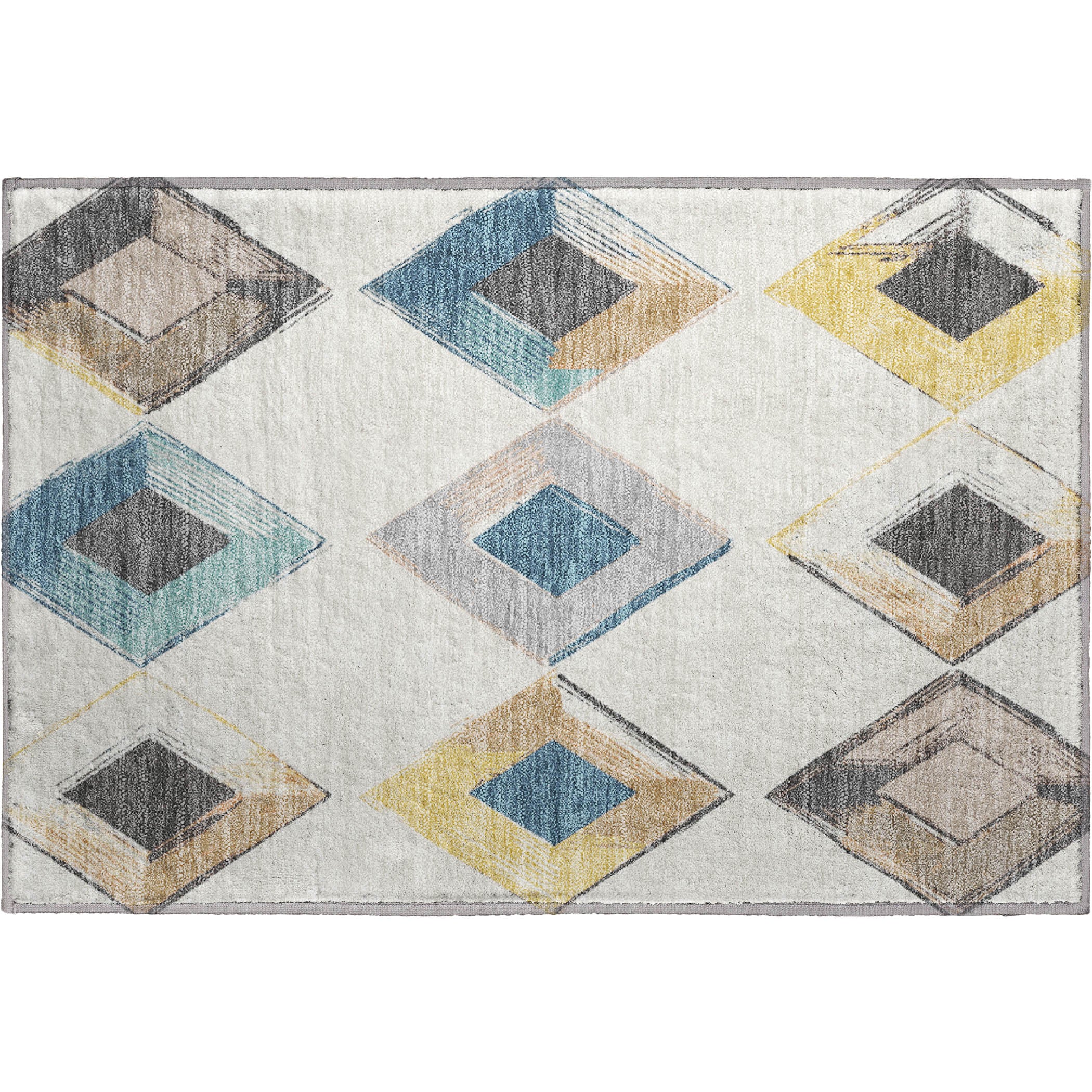 Kotor Machine Washable Transitional Ivory Rug 1'8" x 2'6" #shape_Rectangle
