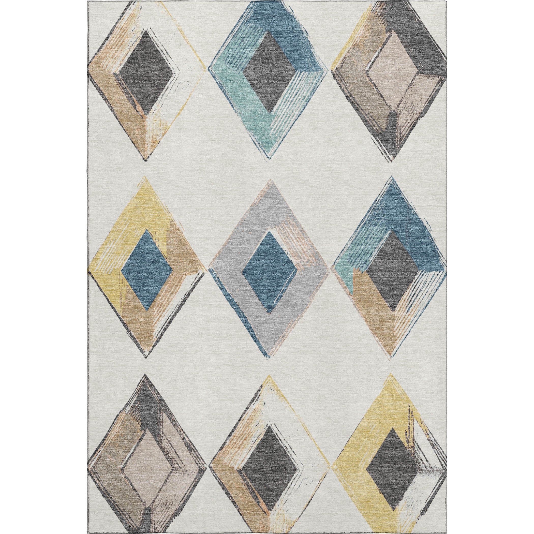 Kotor Machine Washable Transitional Ivory Rug 2'6" x 3'10" #shape_Rectangle