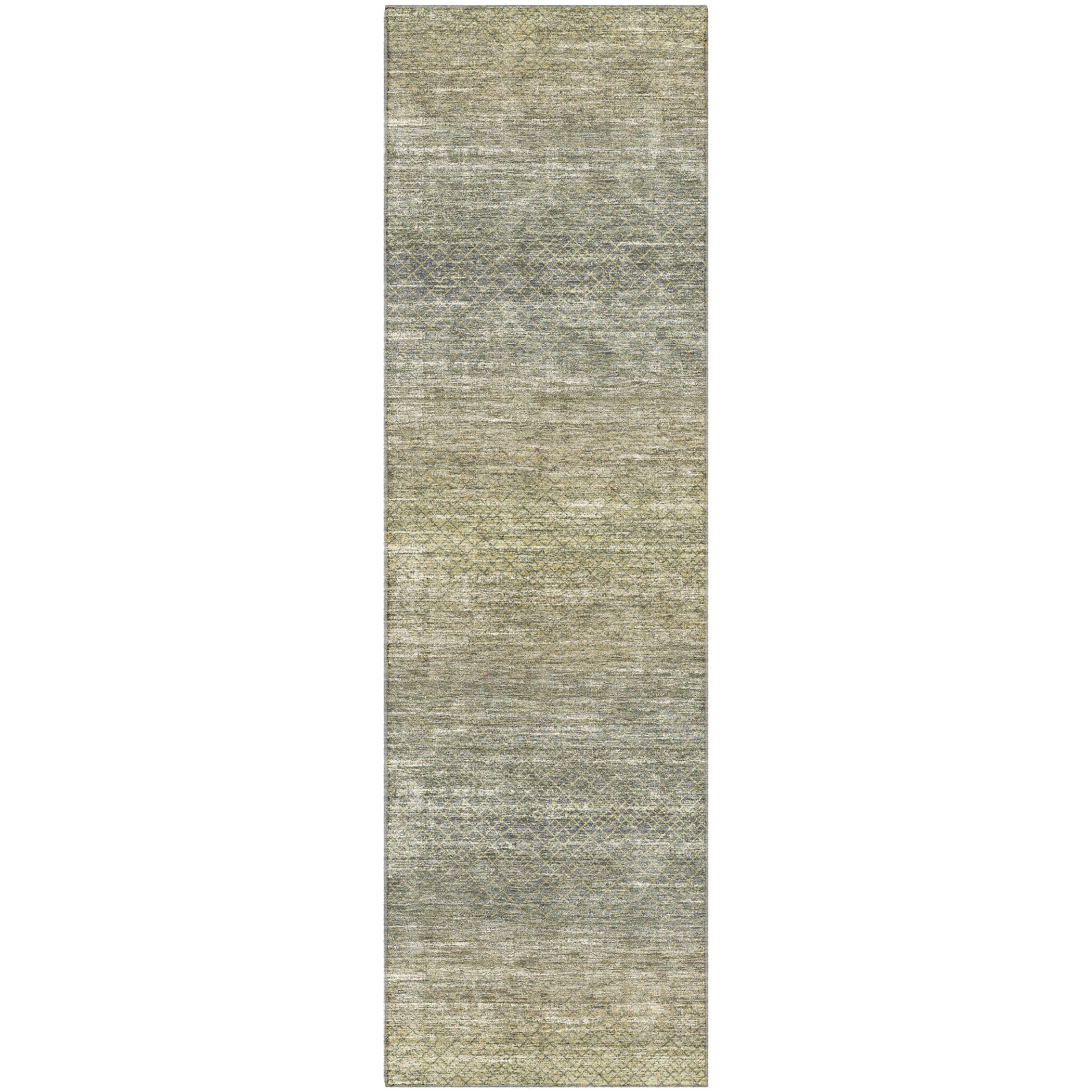 Havana Machine Washable Transitional Fern Green Rug 2'3" x 7'6" #shape_Runner