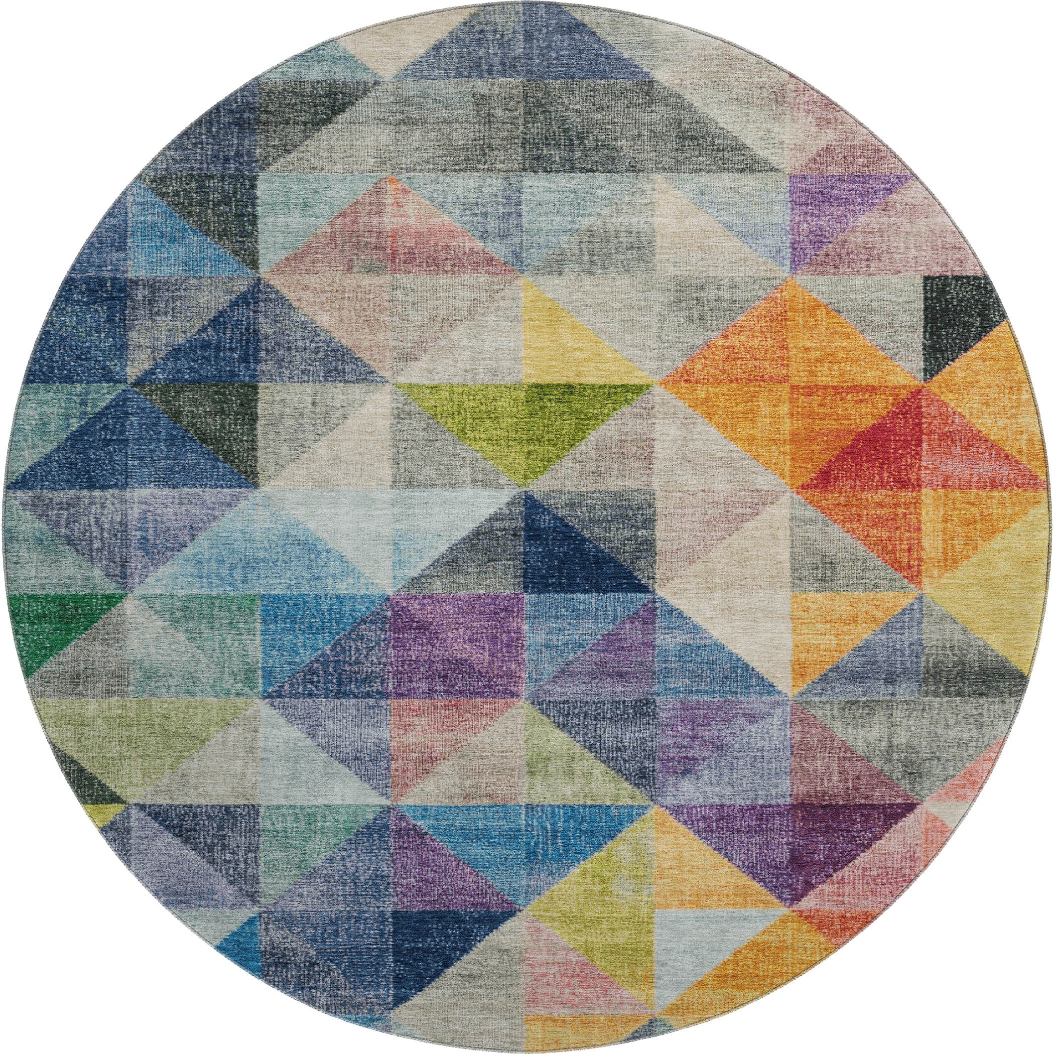 Lisbon Machine Washable Transitional Putty Ivory Rug 8' x 8' #shape_Round