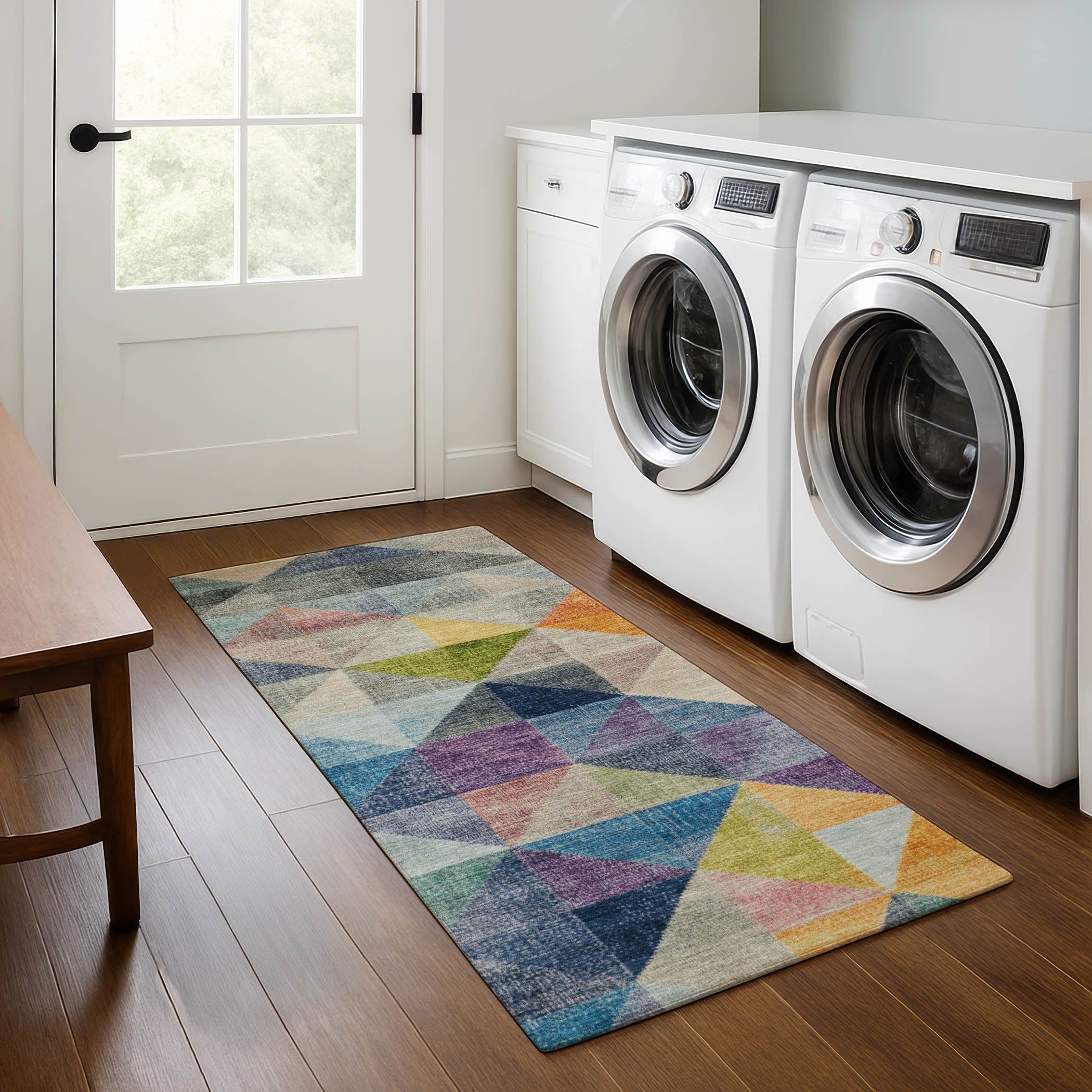 Lisbon Machine Washable Transitional Putty Ivory Rug 2'3" x 7'6" #shape_Runner