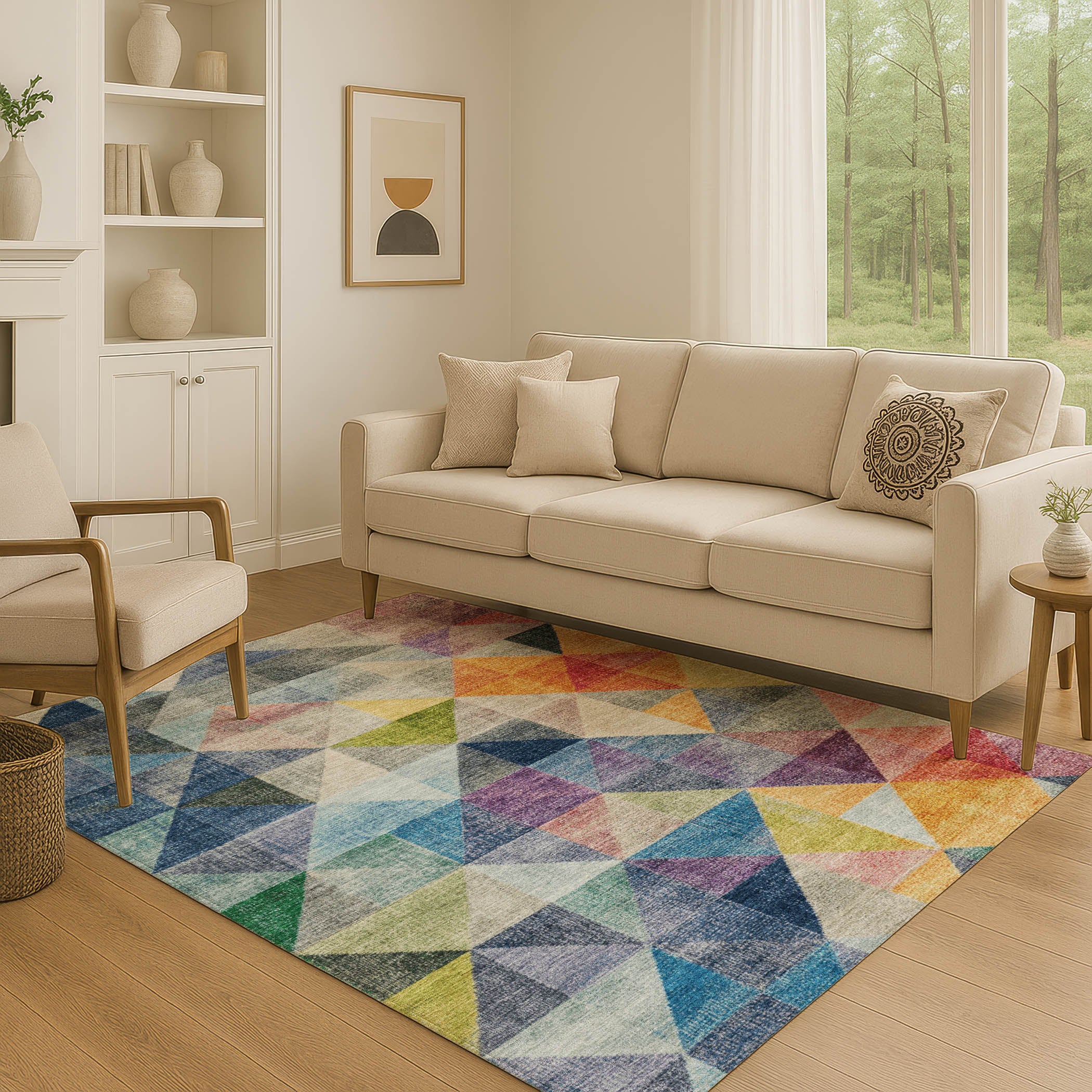 Lisbon Machine Washable Transitional Putty Ivory Rug 2'6" x 3'10" #shape_Rectangle