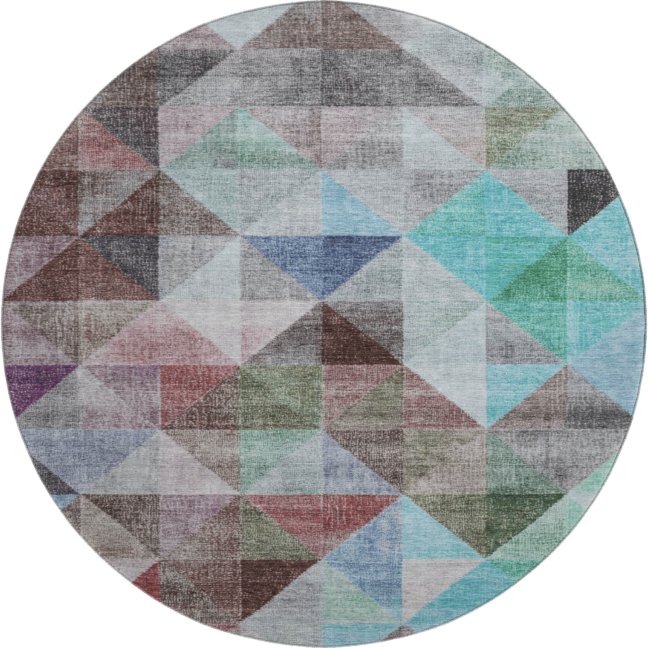 Lisbon Machine Washable Transitional Silver Gray Rug 8' x 8' #shape_Round