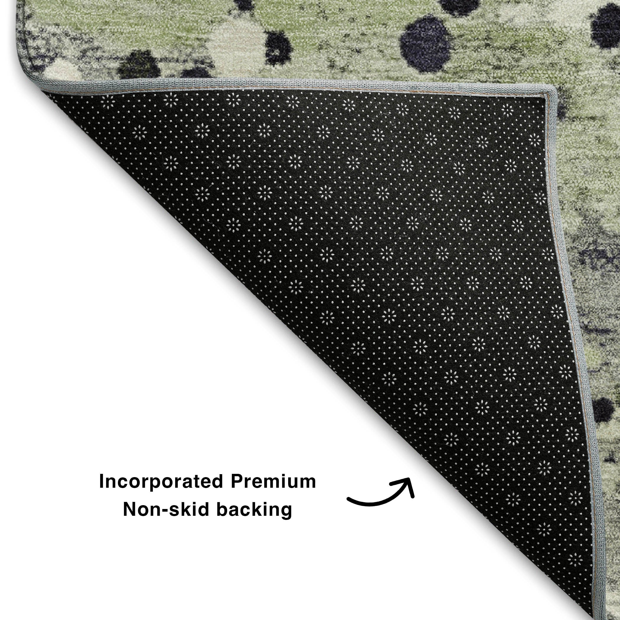 Prague Machine Washable Transitional Aloe Green Rug 1'8" x 2'6" #shape_Rectangle