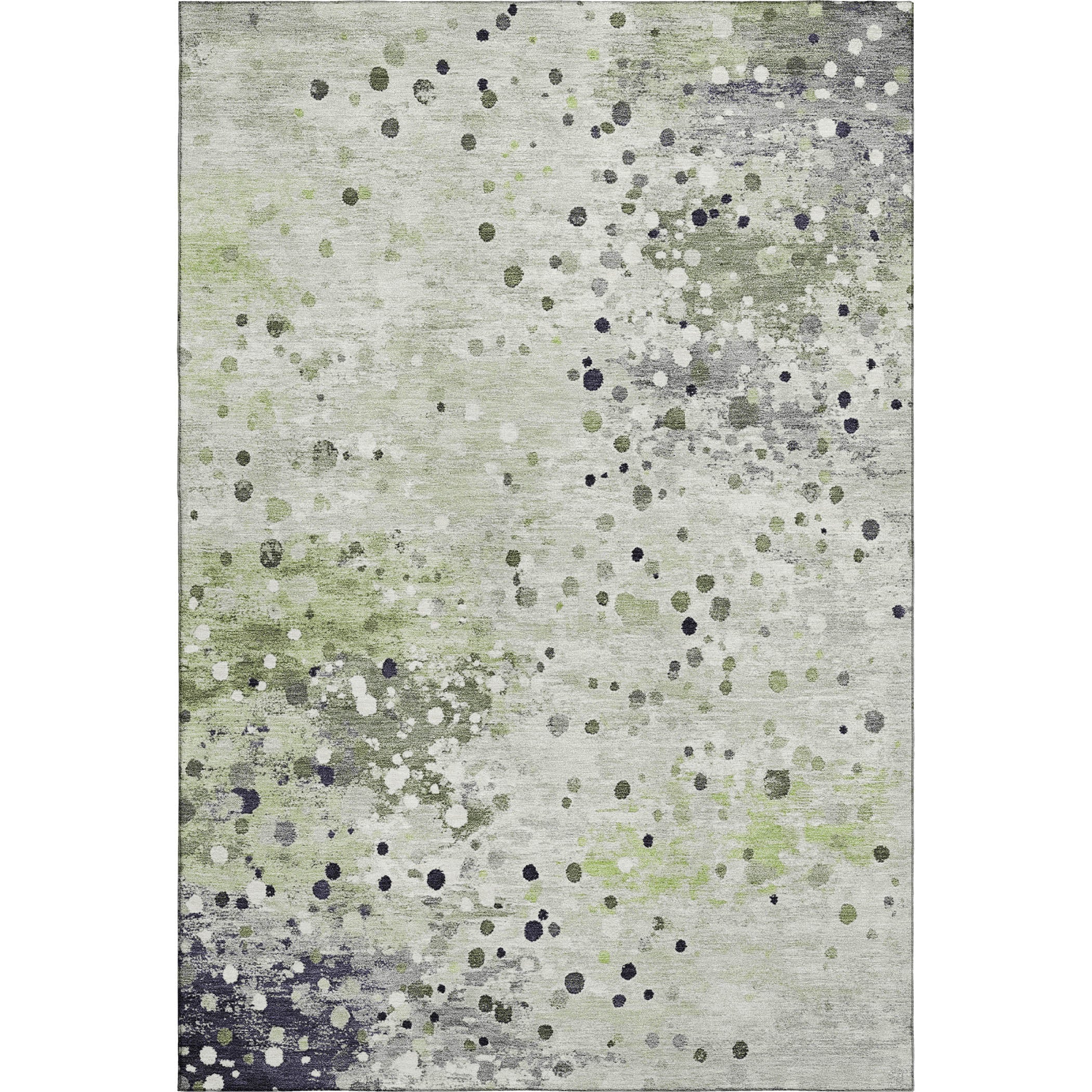 Prague Machine Washable Transitional Aloe Green Rug 2'6" x 3'10" #shape_Rectangle