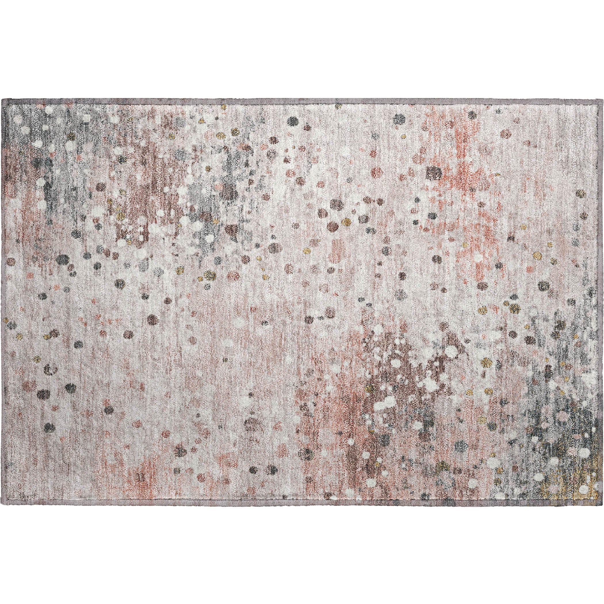 Prague Machine Washable Transitional Salmon Orange Rug 1'8" x 2'6" #shape_Rectangle