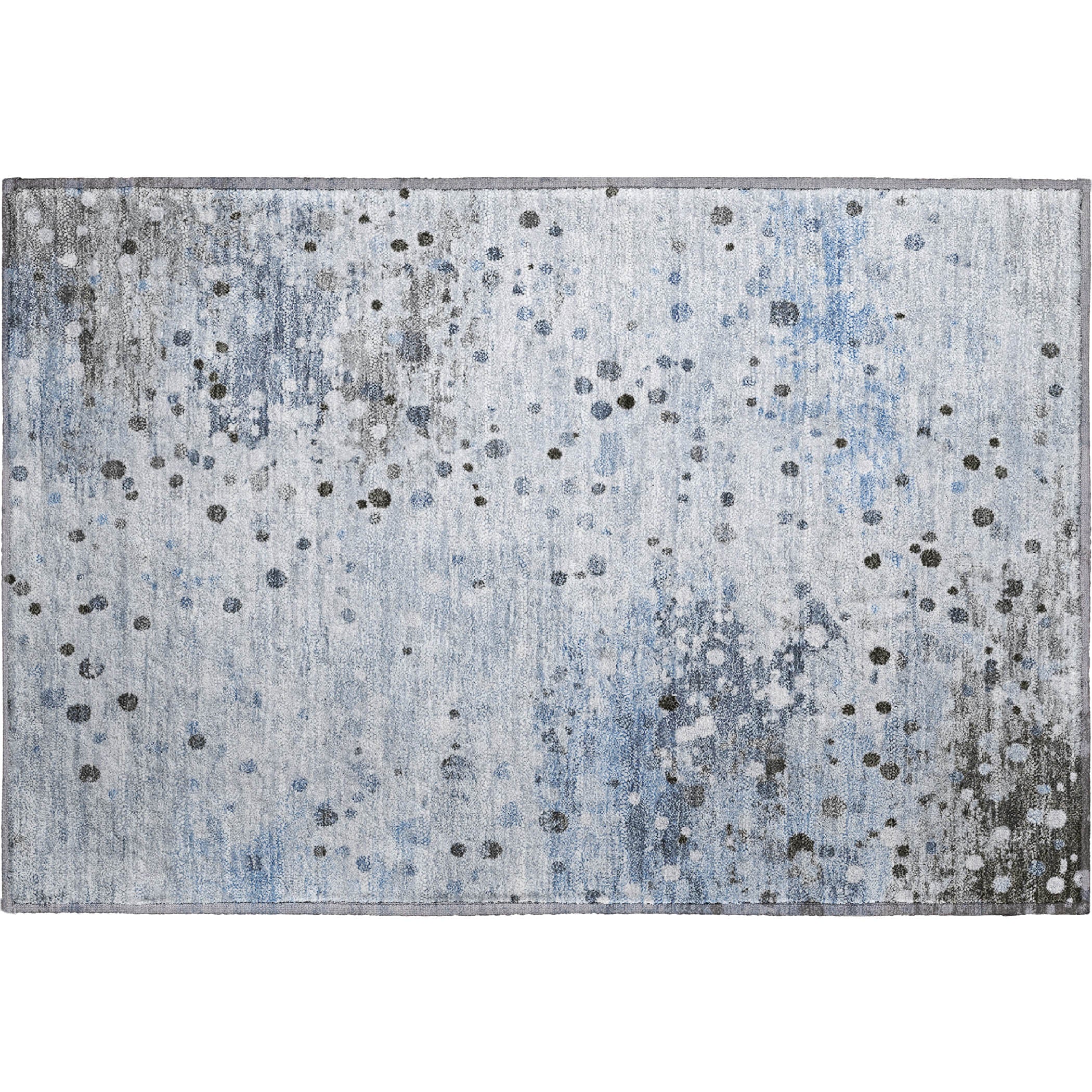 Prague Machine Washable Transitional Sky Blue Rug 1'8" x 2'6" #shape_Rectangle