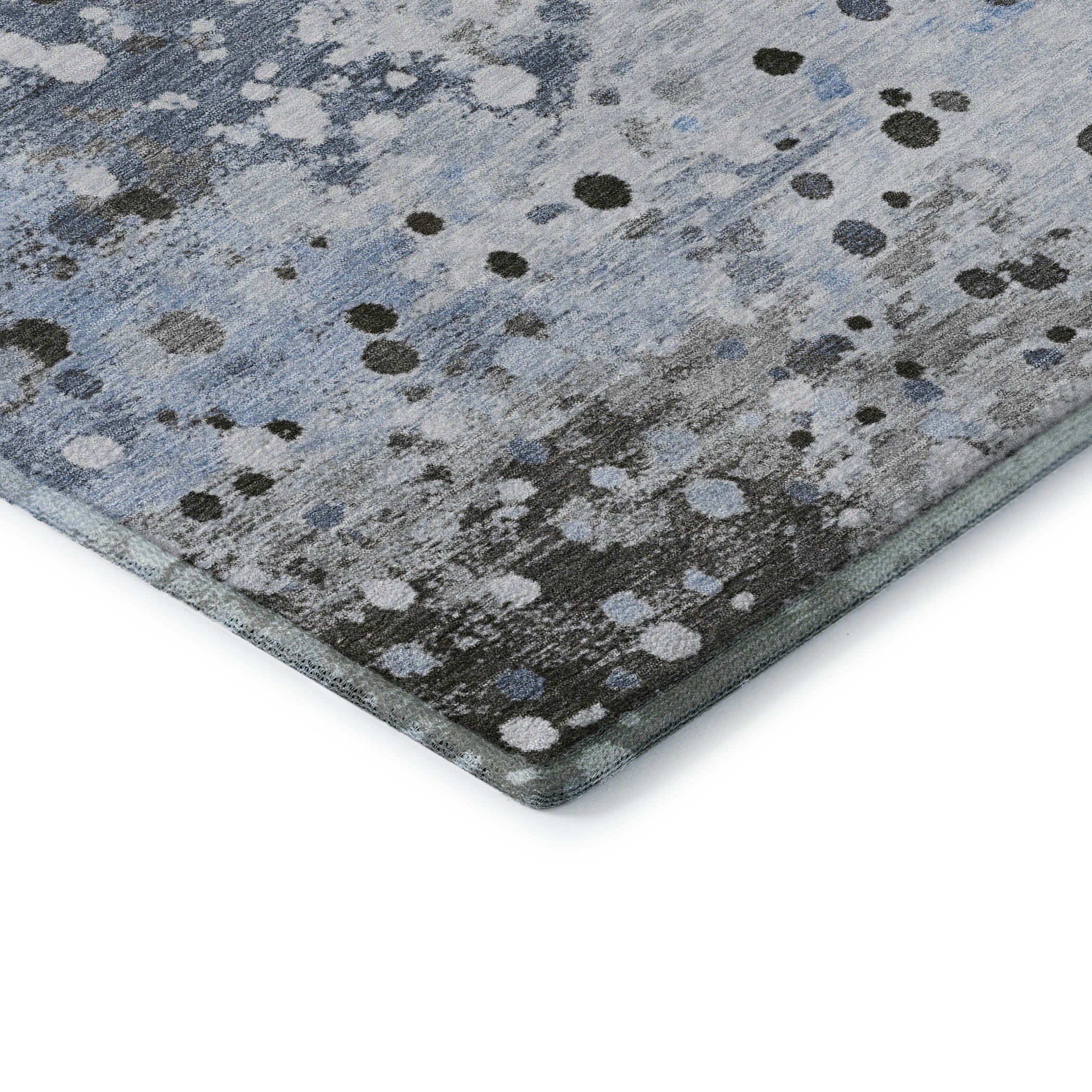 Prague Machine Washable Transitional Sky Blue Rug 1'8" x 2'6" #shape_Rectangle