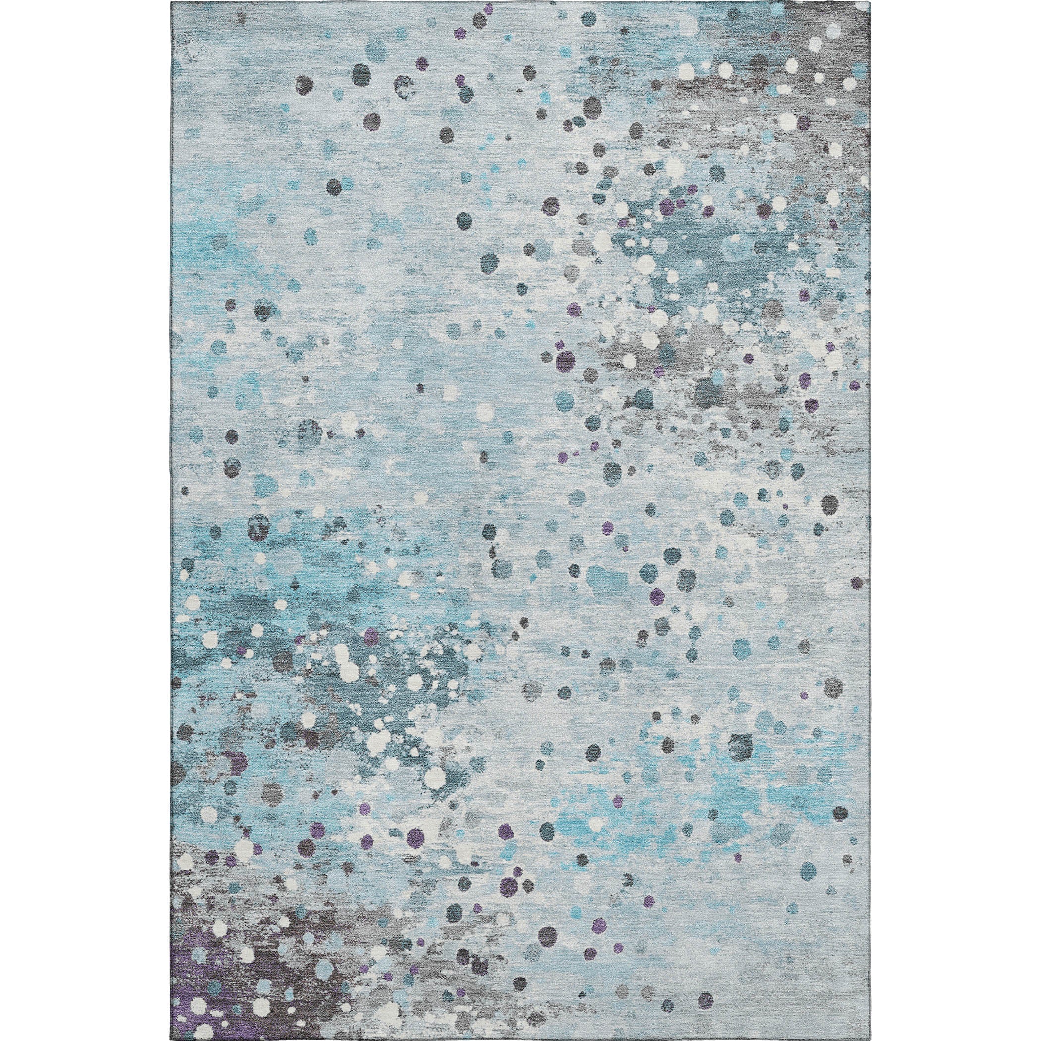 Prague Machine Washable Transitional Teal Rug 2'6" x 3'10" #shape_Rectangle