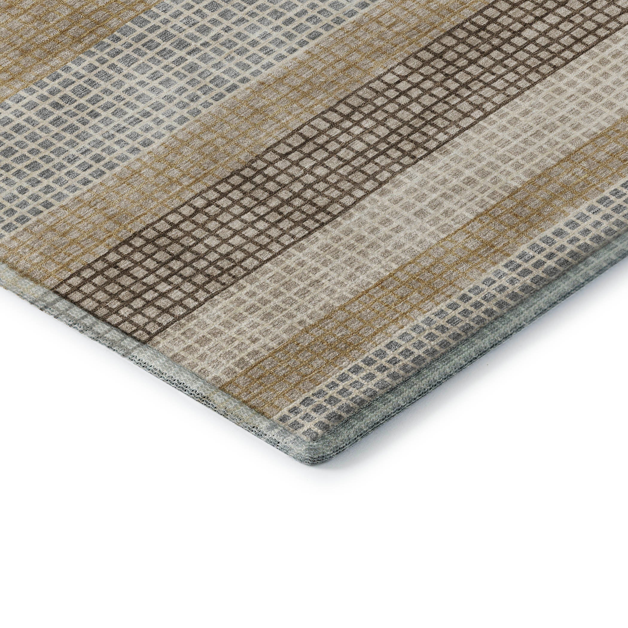 Queenstown Machine Washable Transitional Beige Brown Rug 1'8" x 2'6" #shape_Rectangle