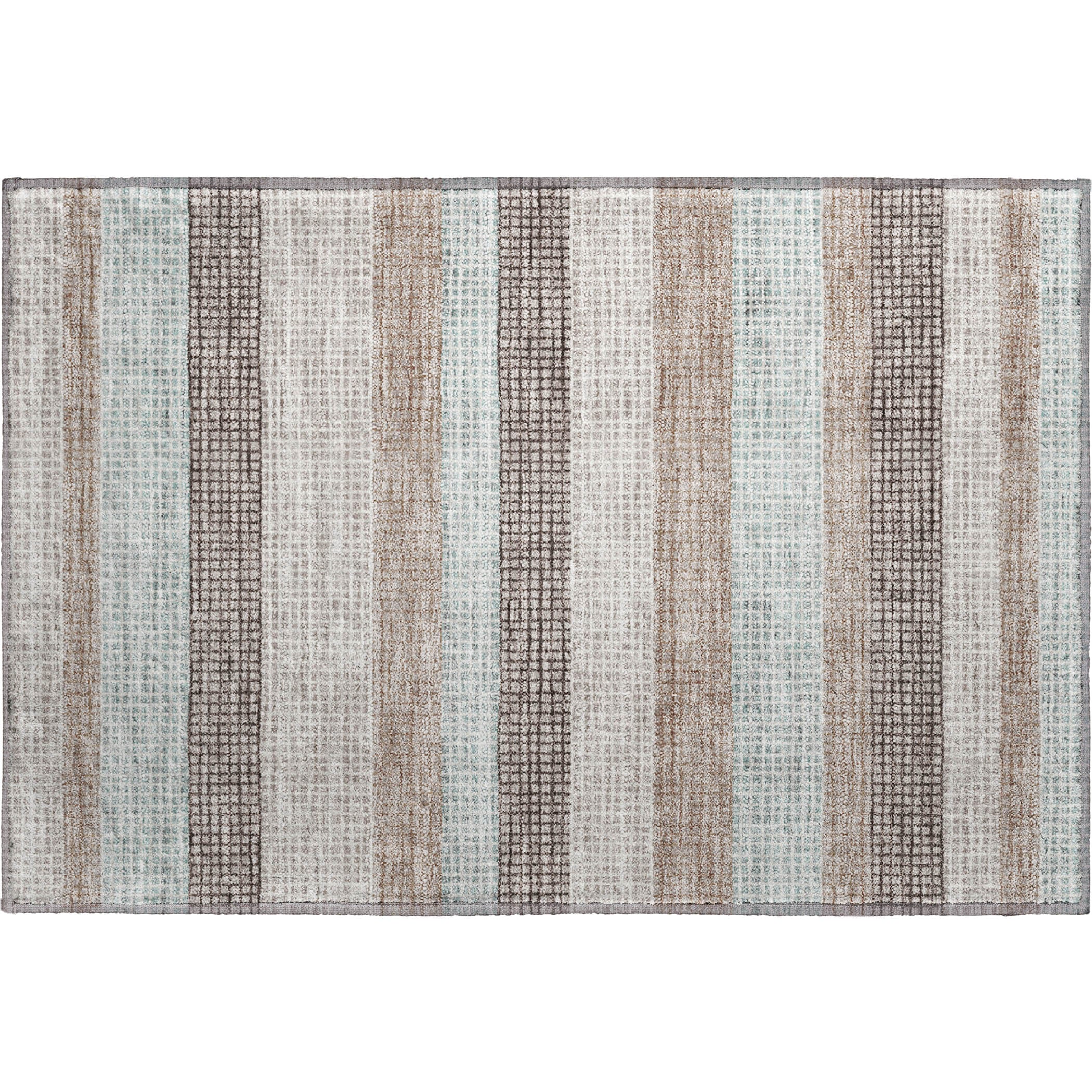 Queenstown Machine Washable Transitional Taupe Brown Rug 1'8" x 2'6" #shape_Rectangle