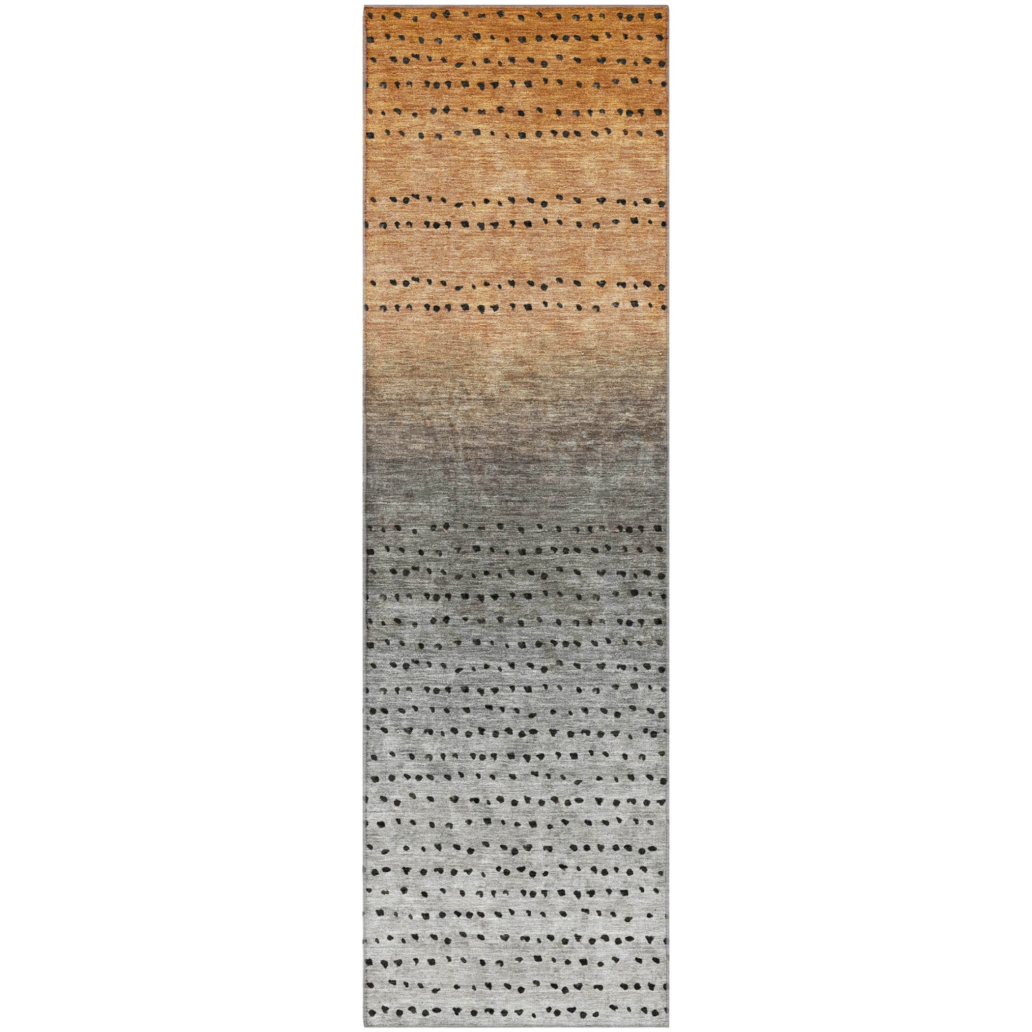 Luang Prabang Machine Washable Transitional Copper Orange Rug 2'3" x 7'6" #shape_Runner