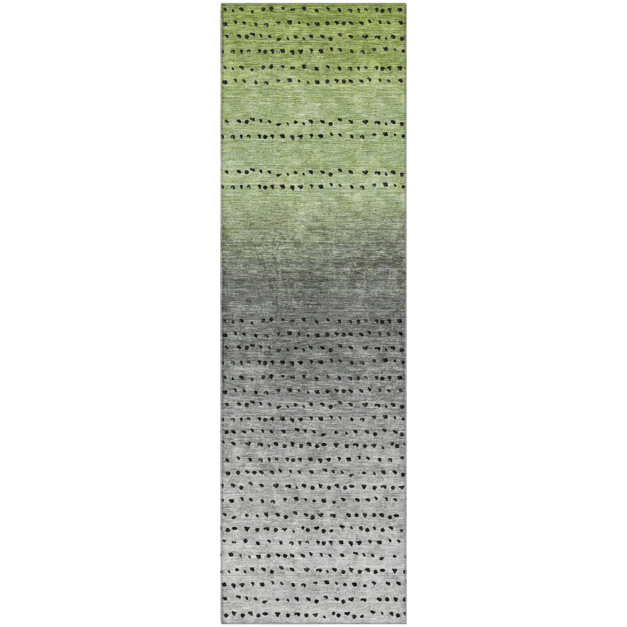 Luang Prabang Machine Washable Transitional Fern Green Rug 2'3" x 7'6" #shape_Runner
