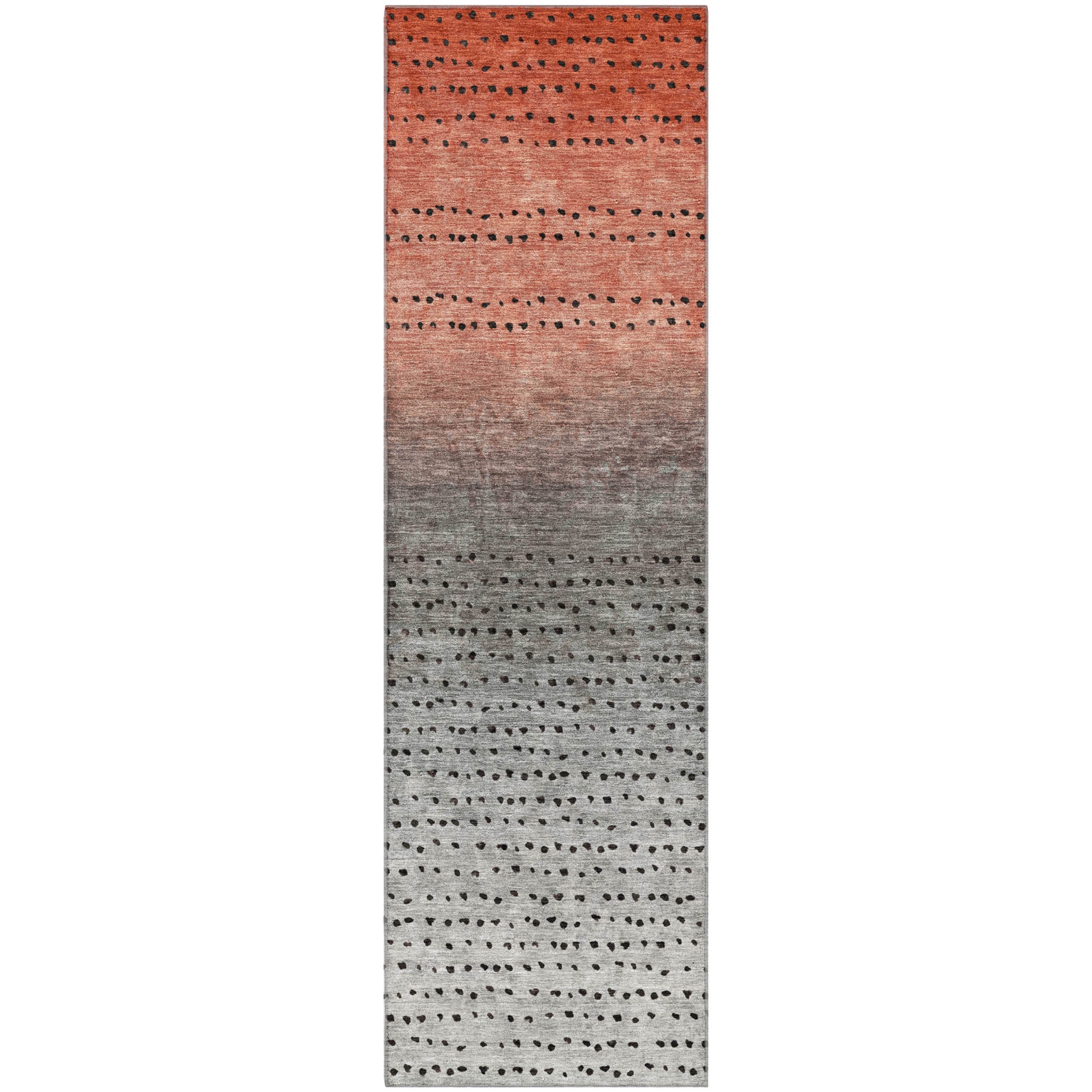 Luang Prabang Machine Washable Transitional Paprika Orange Rug 2'3" x 7'6" #shape_Runner