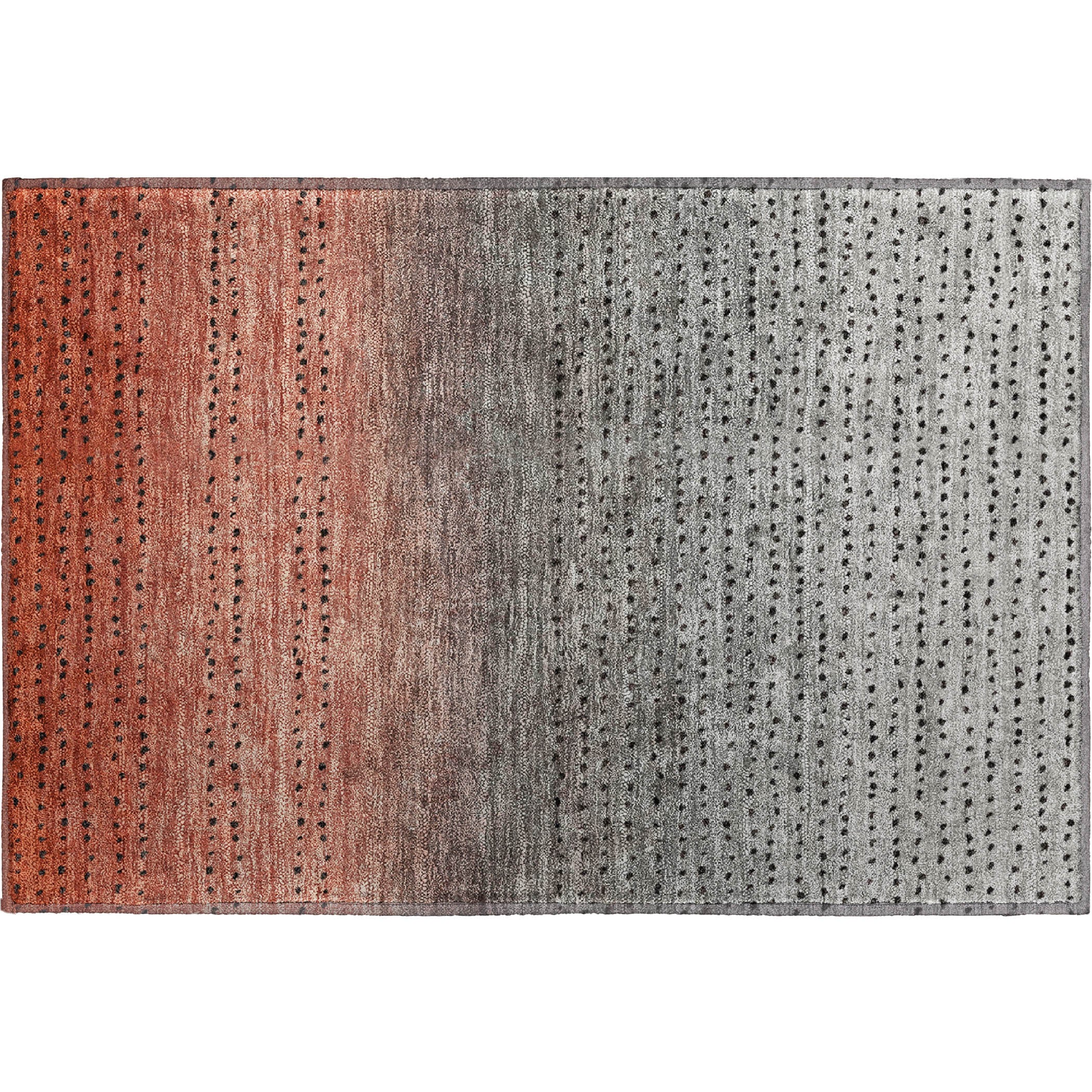 Luang Prabang Machine Washable Transitional Paprika Orange Rug 1'8" x 2'6" #shape_Rectangle