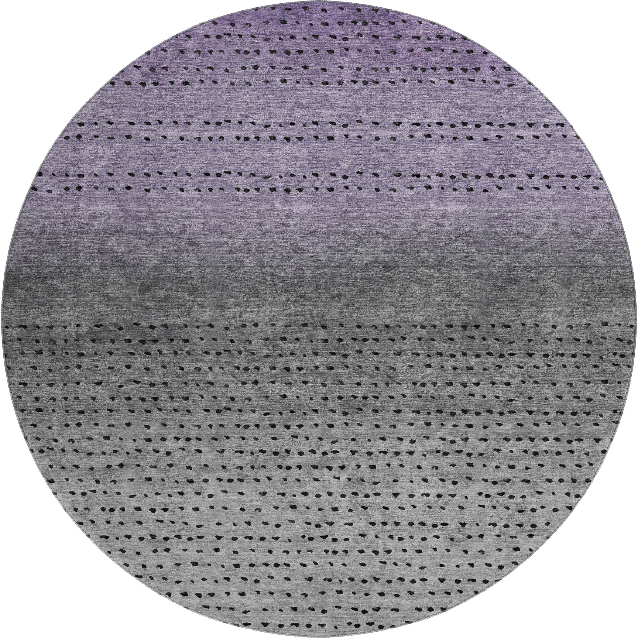 Luang Prabang Machine Washable Transitional Purple Rug 8' x 8' #shape_Round
