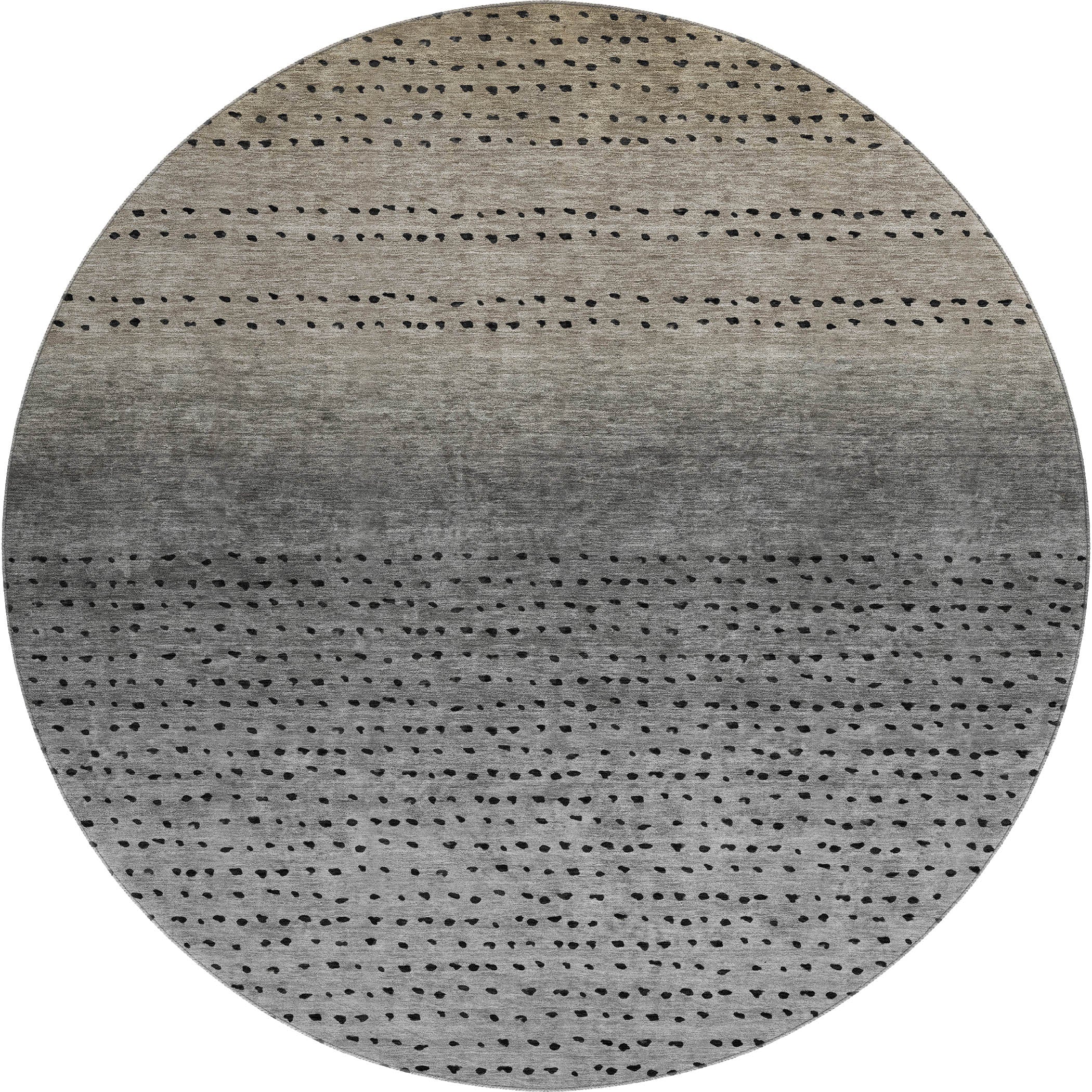Luang Prabang Machine Washable Transitional Taupe Brown Rug 8' x 8' #shape_Round