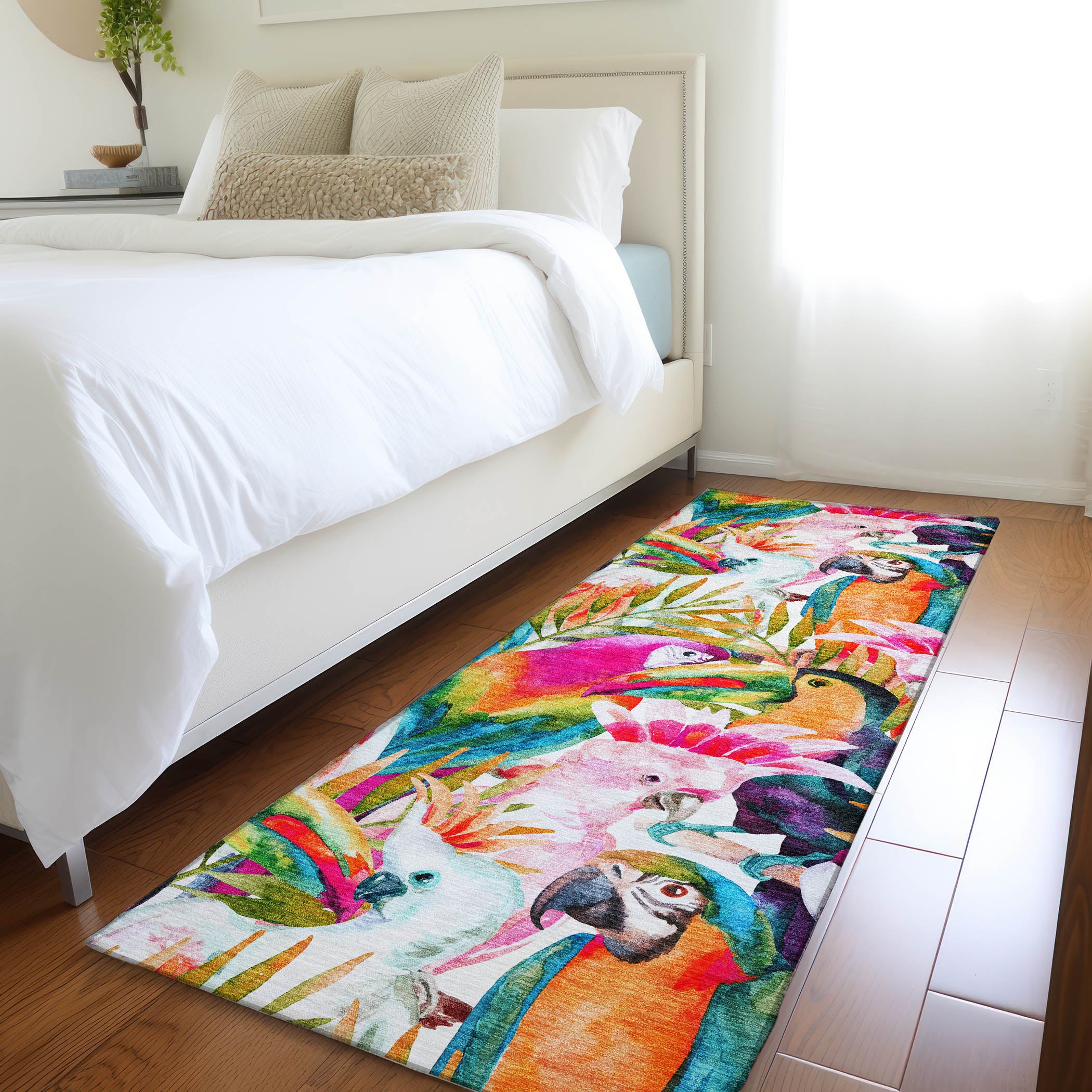 Sarajevo Machine Washable Tropical Multi Rug 2'3" x 7'6" #shape_Runner