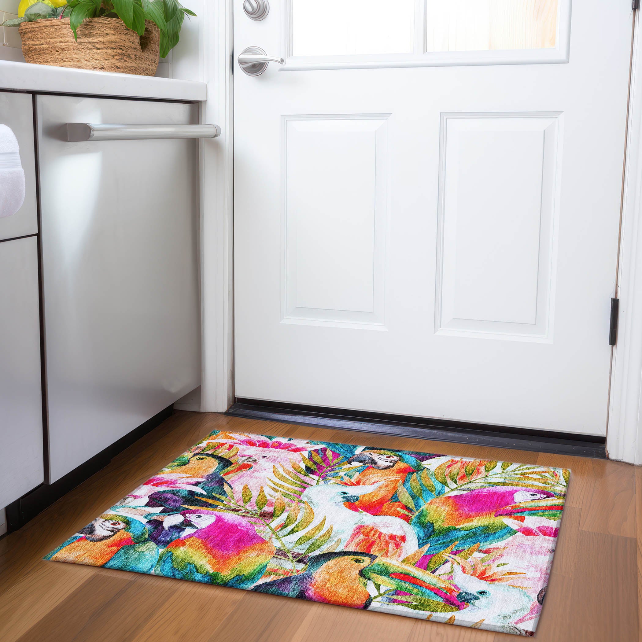 Sarajevo Machine Washable Tropical Multi Rug 1'8" x 2'6" #shape_Rectangle