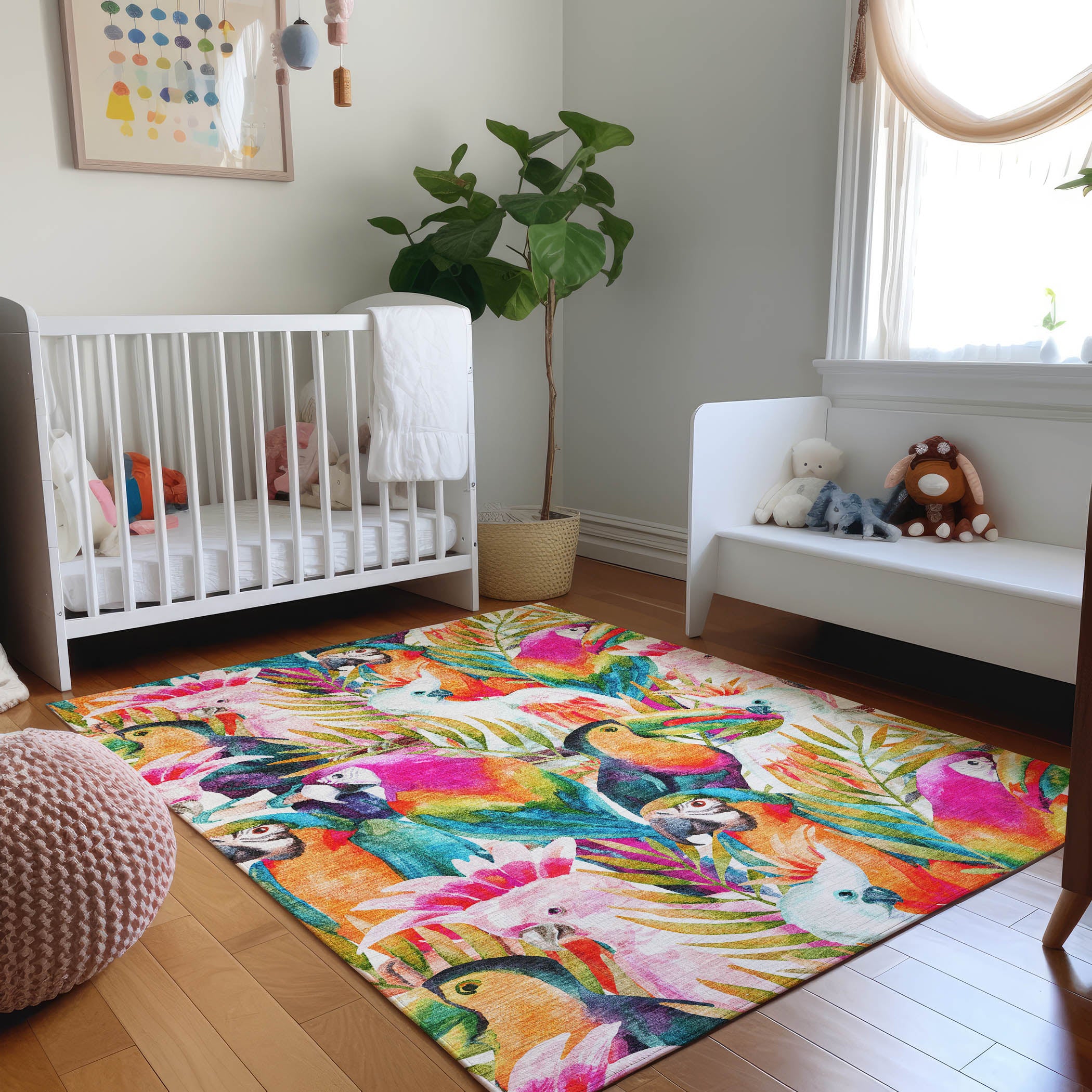 Sarajevo Machine Washable Tropical Multi Rug 2'6" x 3'10" #shape_Rectangle