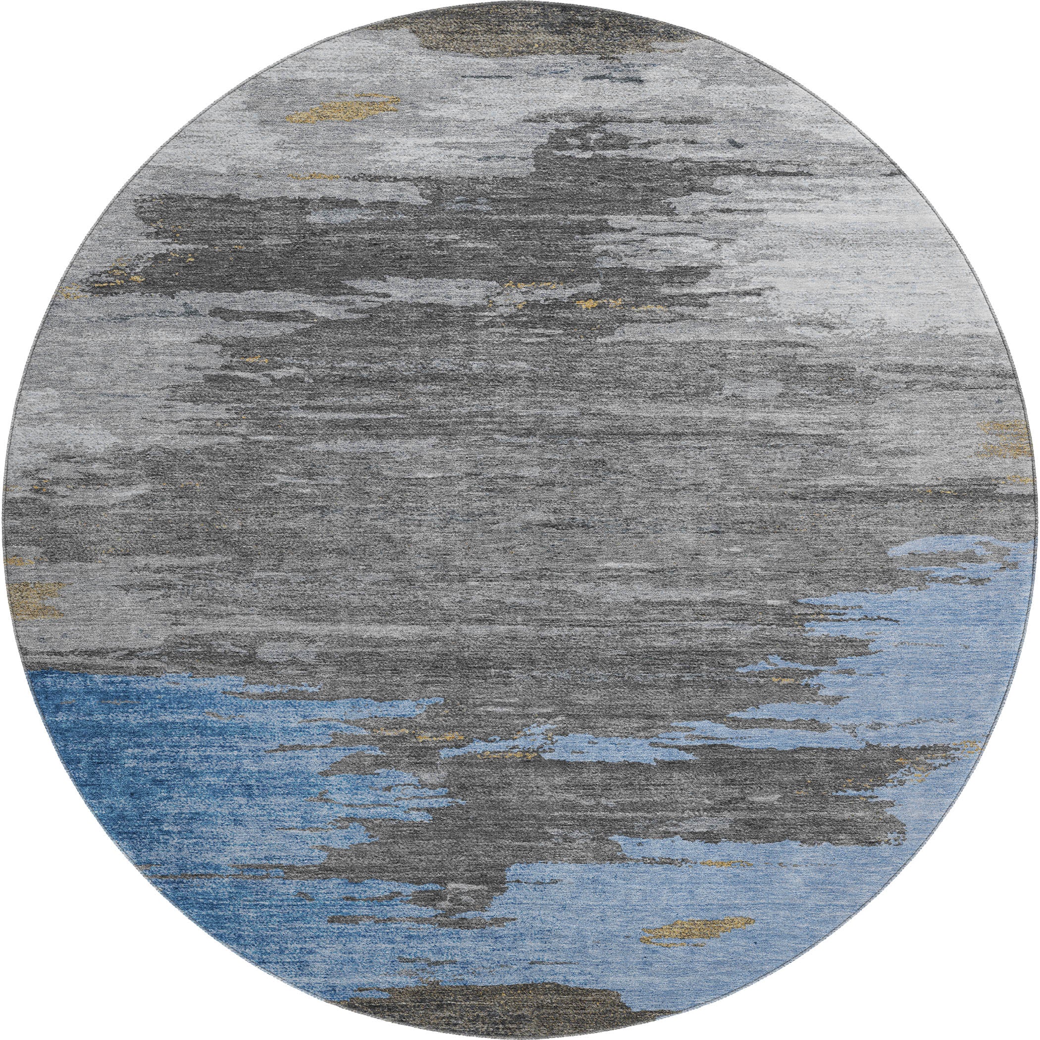 Jaipur Machine Washable Transitional Denim Blue Rug 8' x 8' #shape_Round