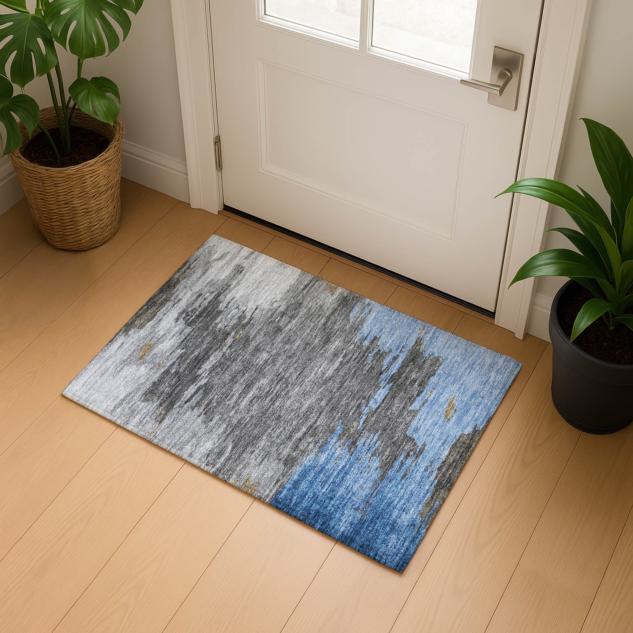 Jaipur Machine Washable Transitional Denim Blue Rug 1'8" x 2'6" #shape_Rectangle