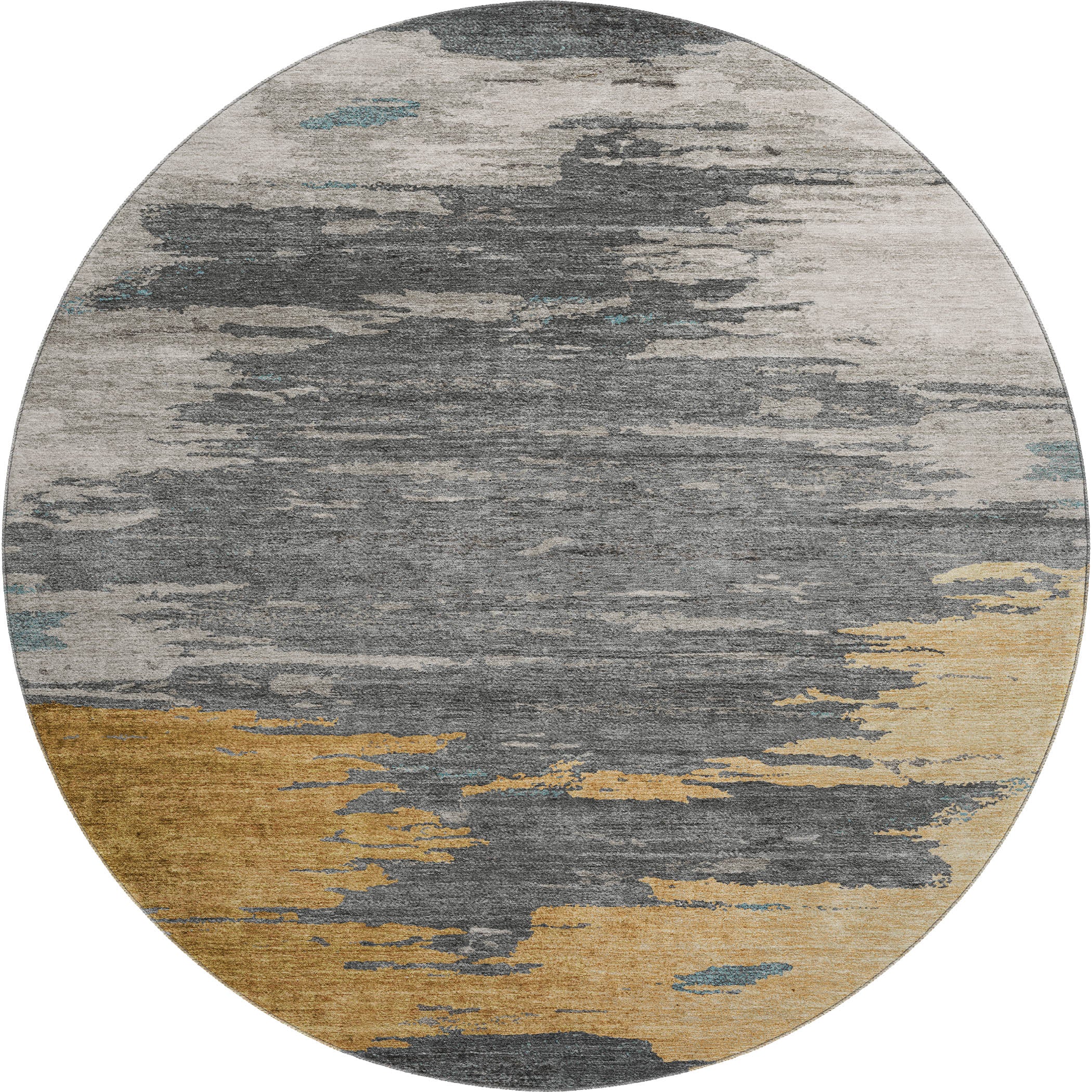 Jaipur Machine Washable Transitional Gold Rug 8' x 8' #shape_Round