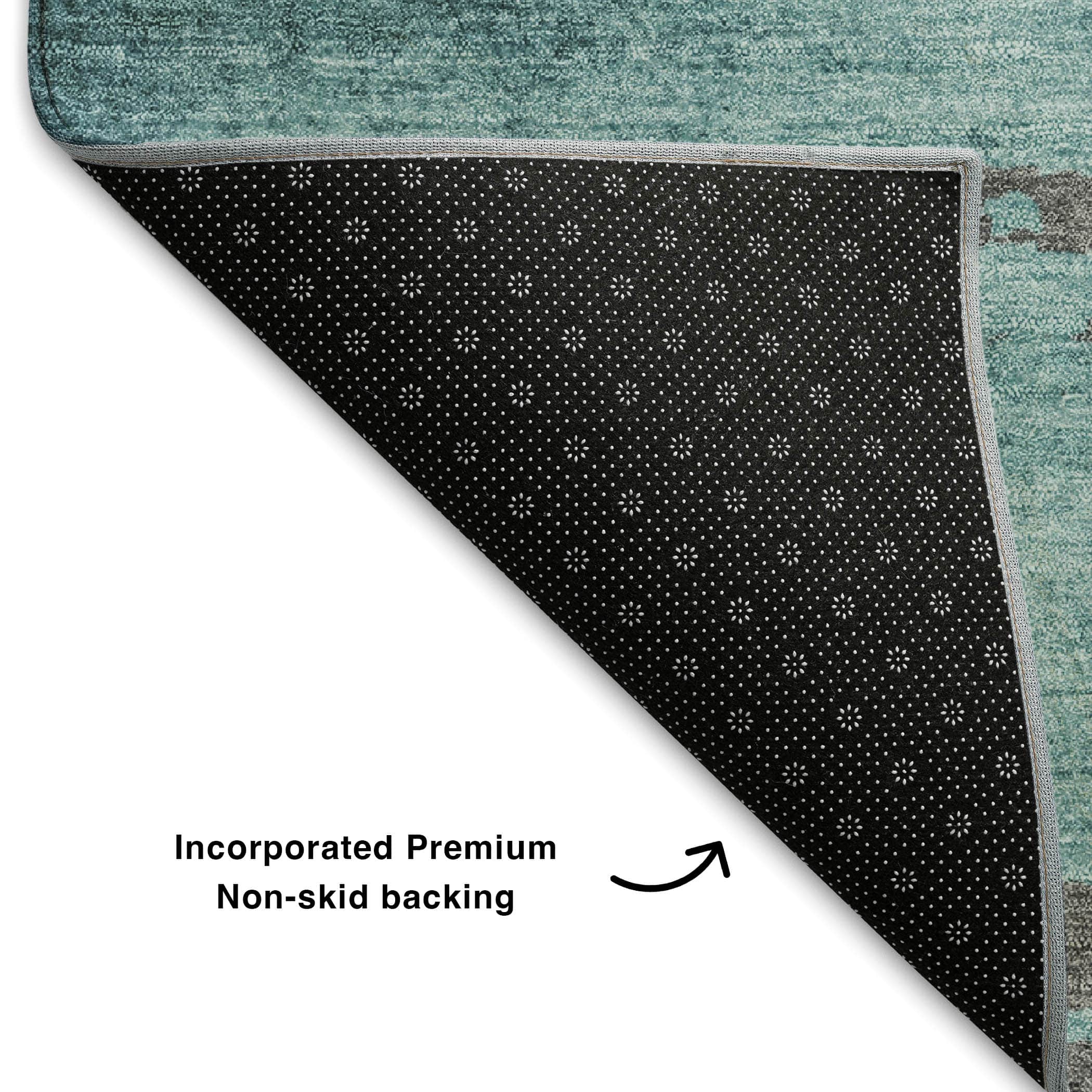 Jaipur Machine Washable Transitional Teal Rug 1'8" x 2'6" #shape_Rectangle