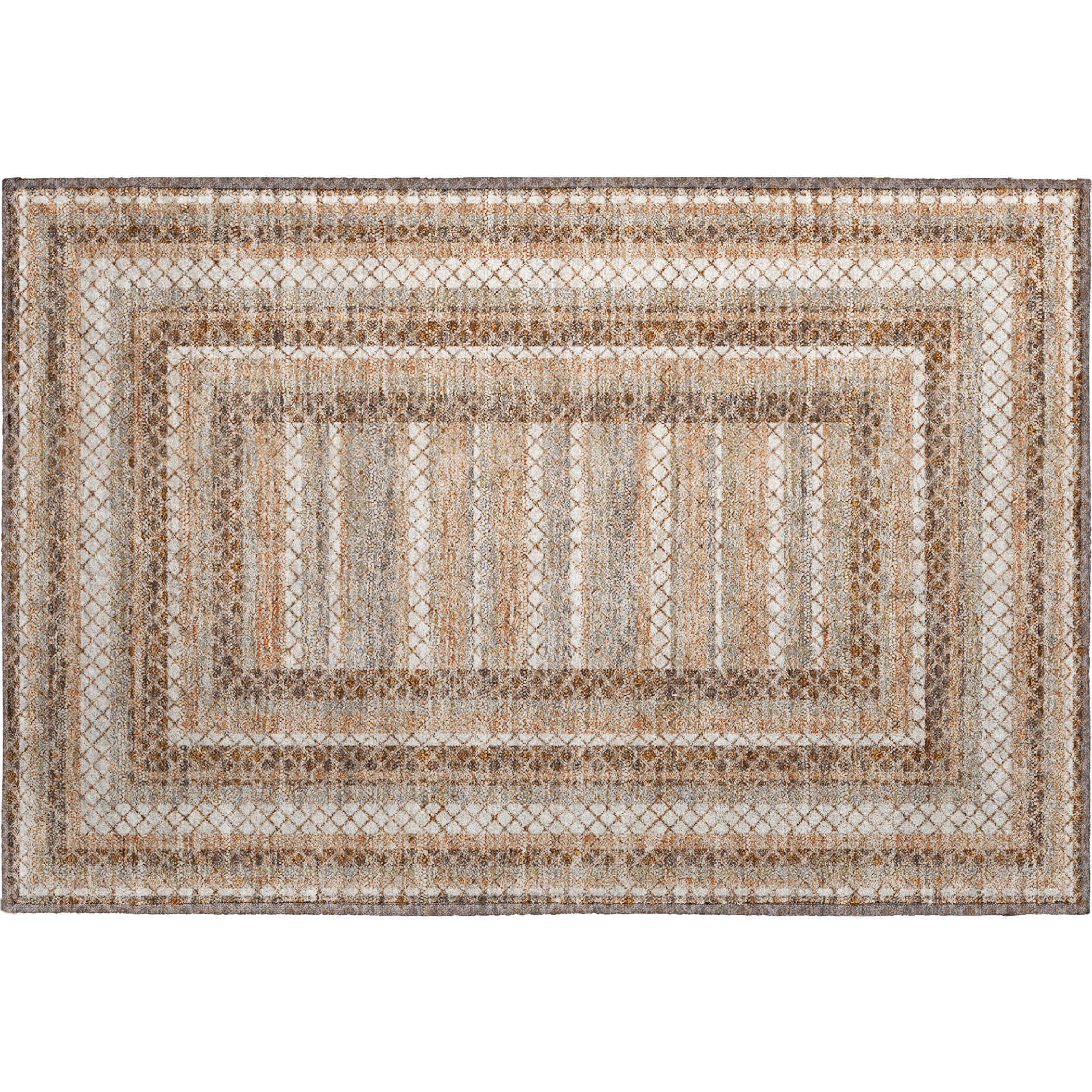 Mostar Machine Washable Transitional Chocolate Brown Rug 1'8" x 2'6" #shape_Rectangle