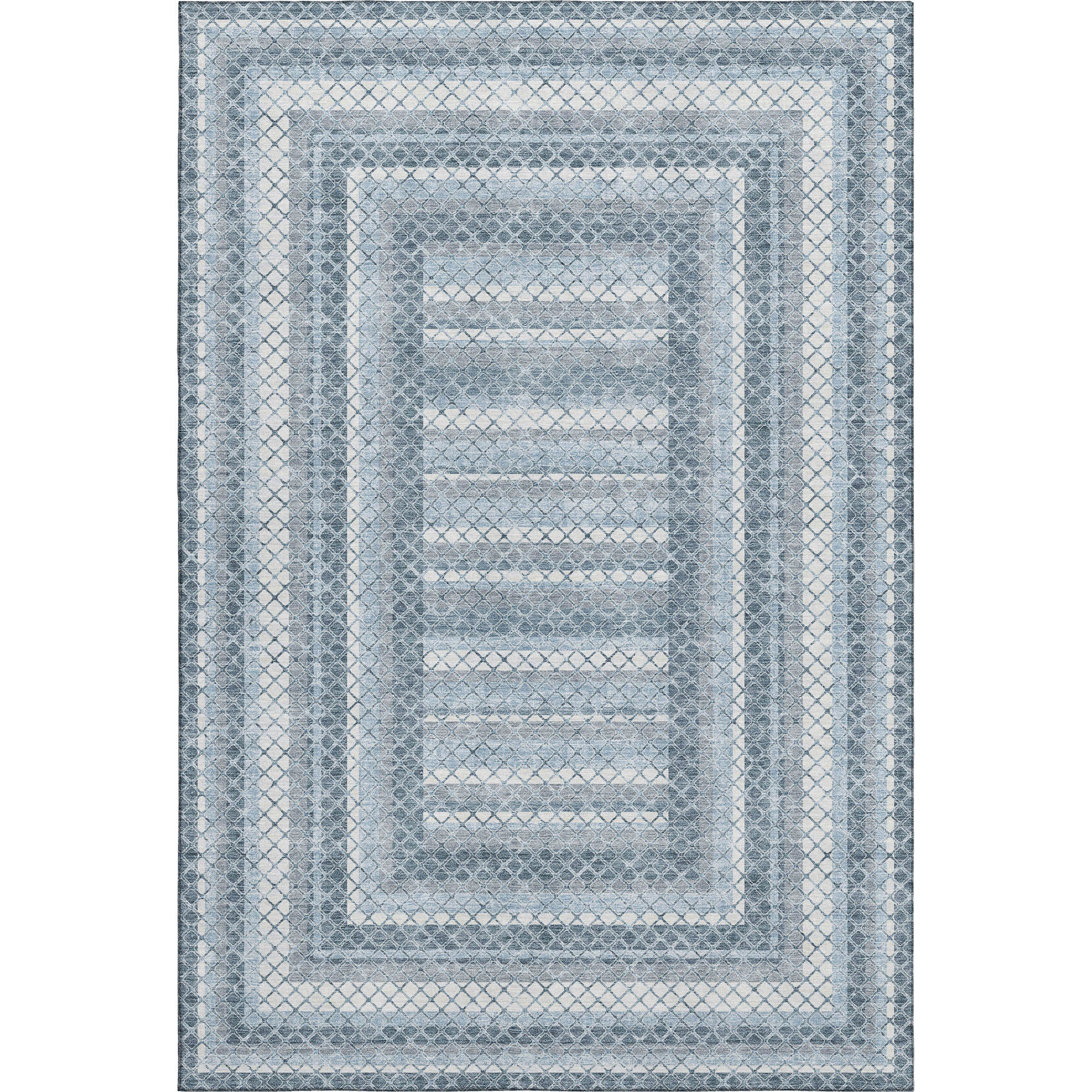 Mostar Machine Washable Transitional Denim Blue Rug 2'6" x 3'10" #shape_Rectangle